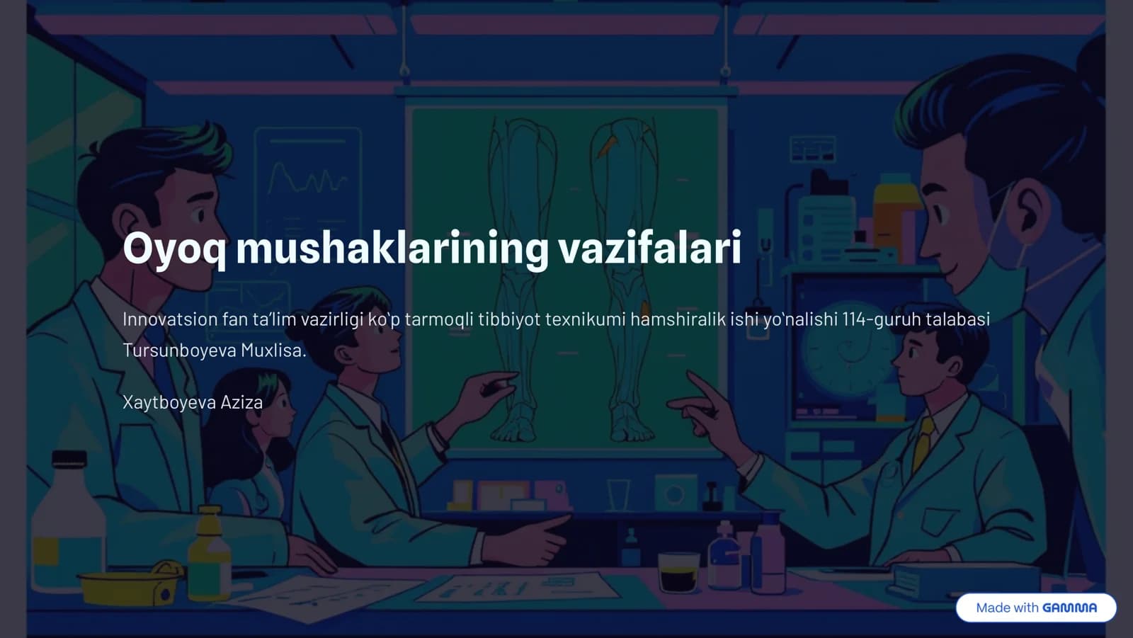Oyoq mushaklarining umumiy anatomiyasi