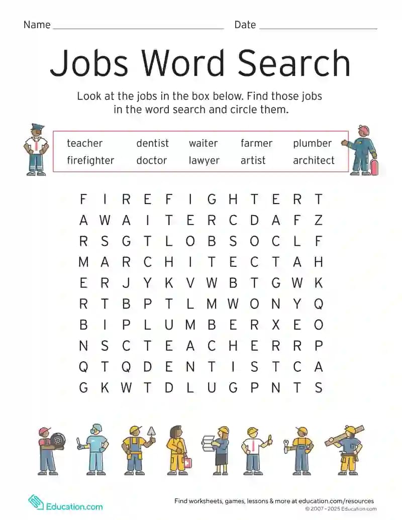 Jobs Word Search