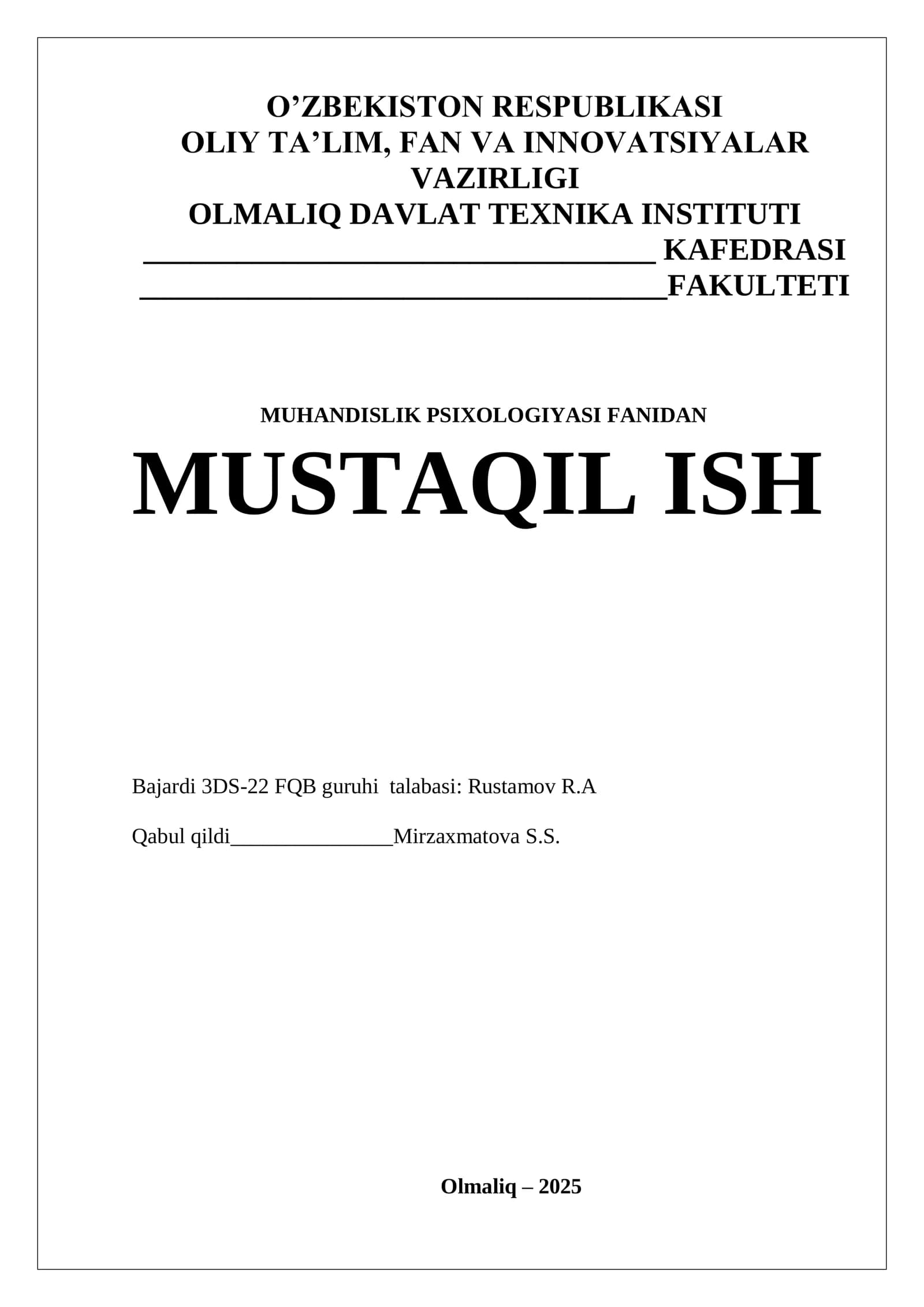 Operator faoliyatini o’rganishga qaratilgan psixologiya metodlari