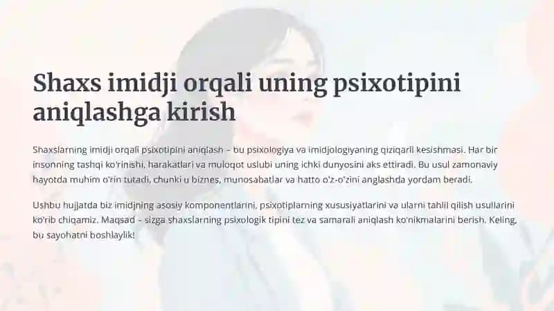 Psixotip va Imidjologiya