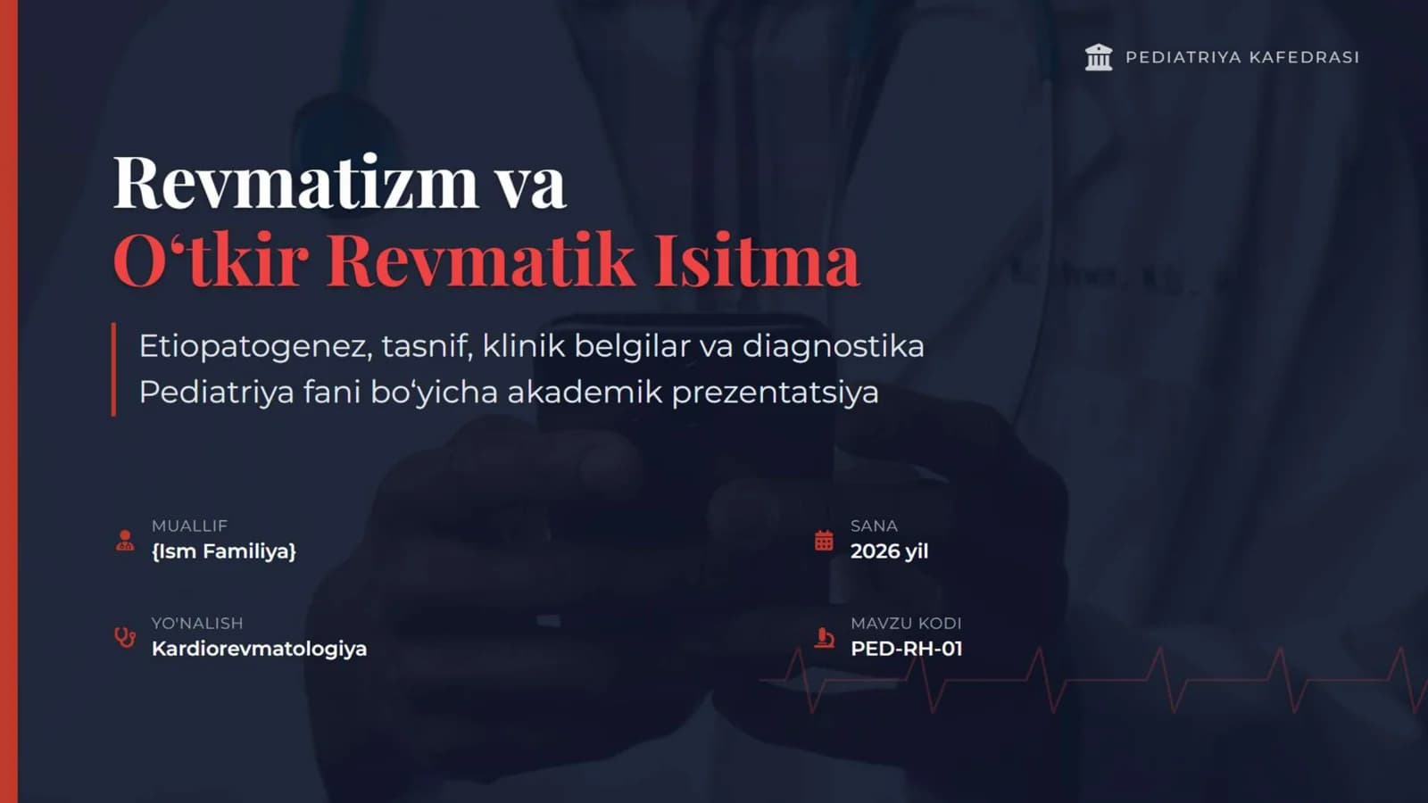 Revmatizm. O’tkir revmatik isitma. Etiopatogenezi. Tasnifi. Klinik belgilari.