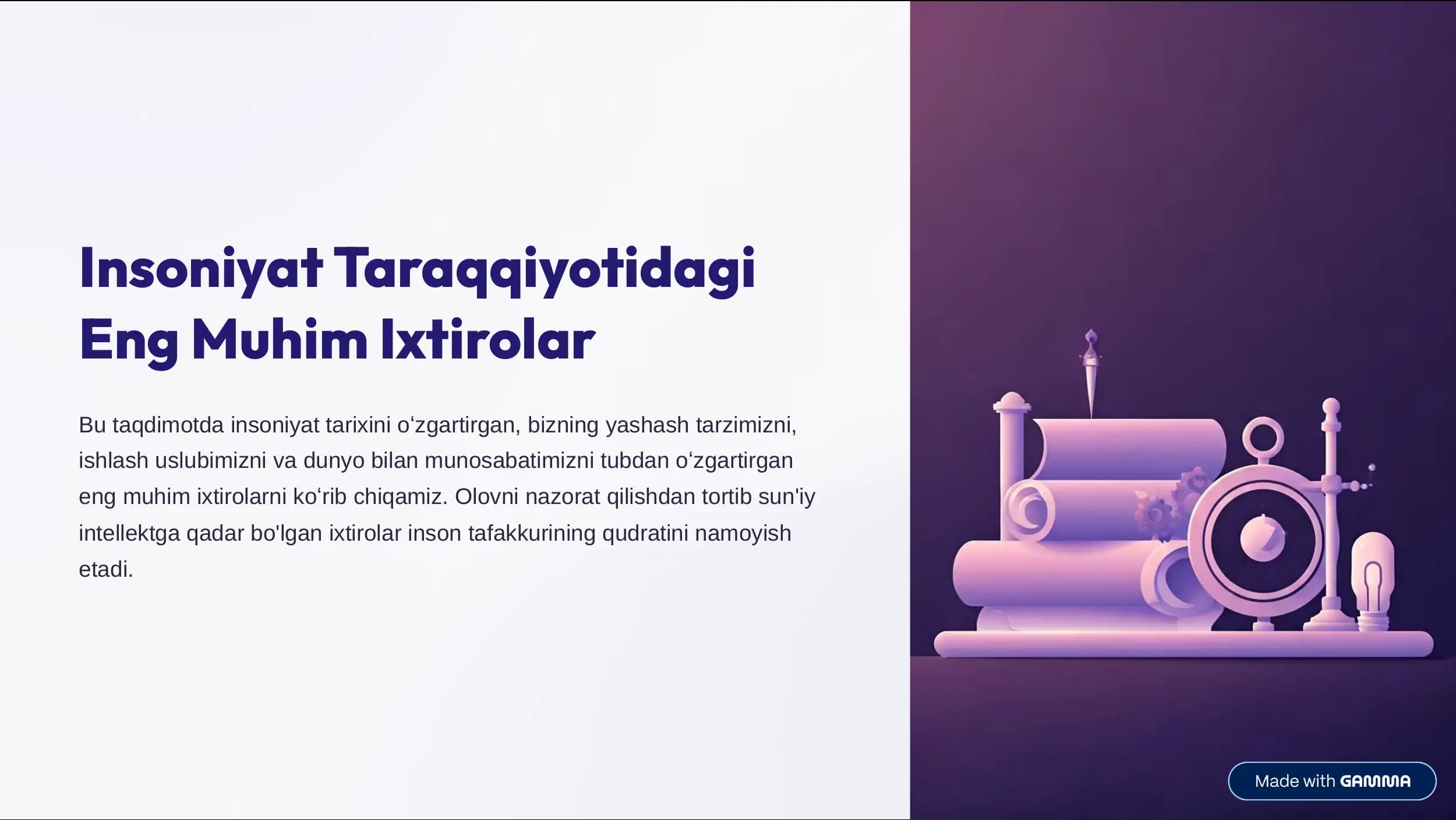 Insoniyat Taraqqiyotidagi Eng Muhim Ixtirolar