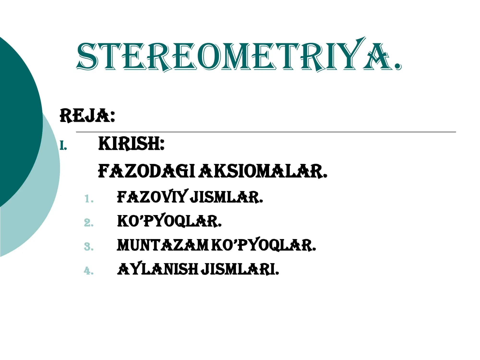STEREOMETRIYA