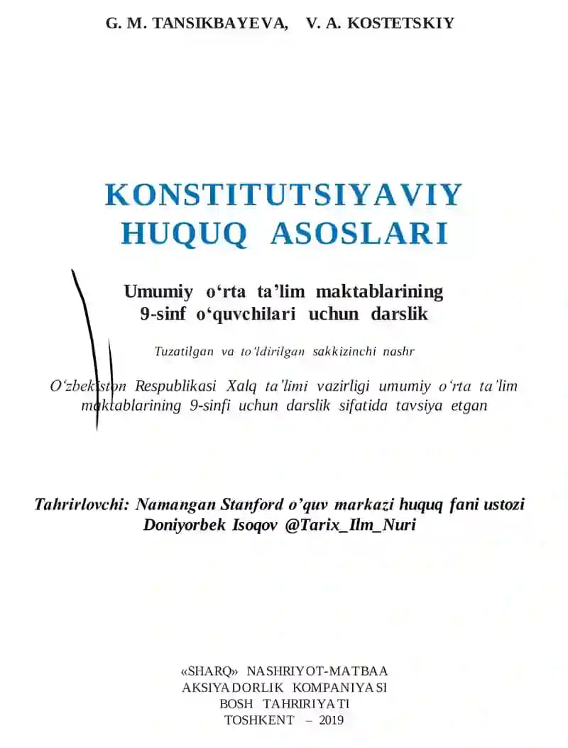 KONSTITUTSIYAVIY HUQUQ ASOSLARI
