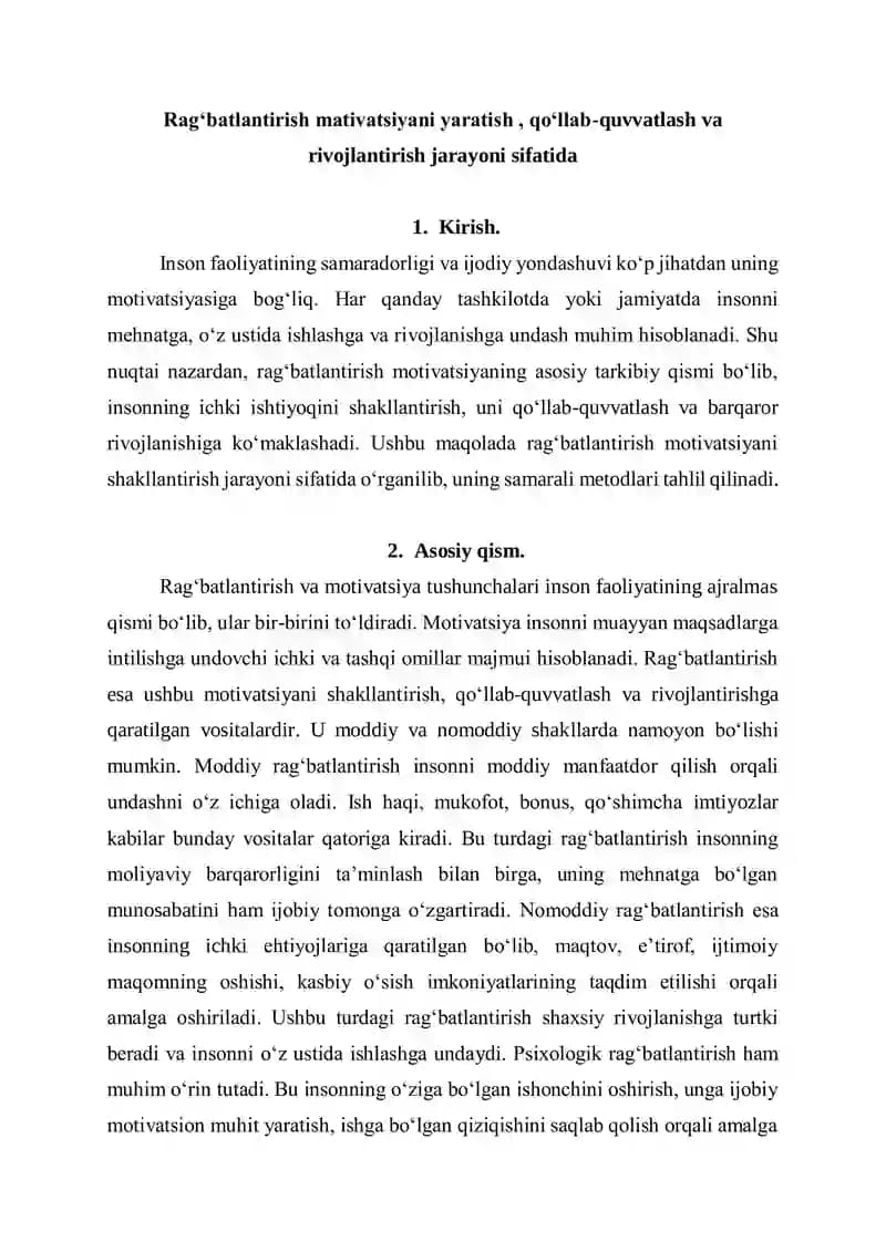 Rag'batlantirish motivatsiyasi