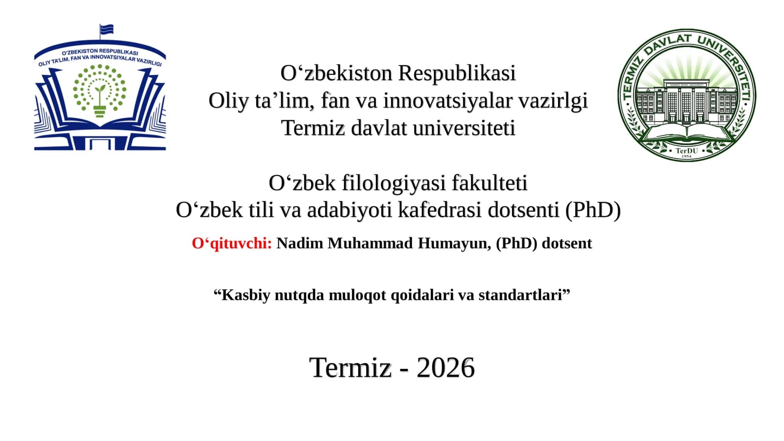 Kasbiy nutqda muloqot qoidalari va standartlari