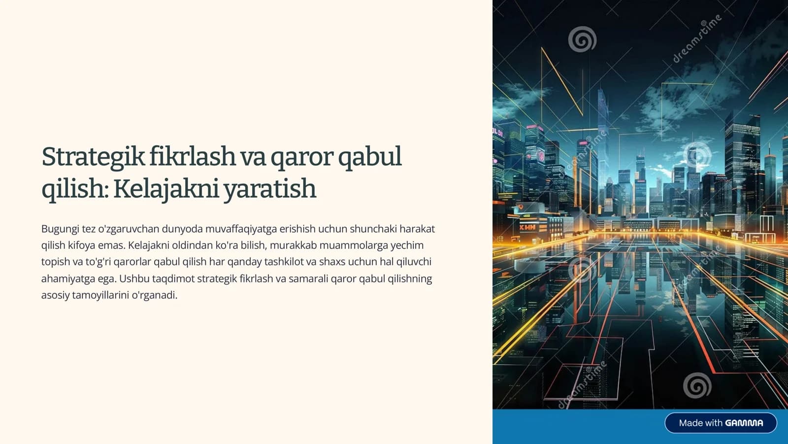 Strategik fikrlash va qaror qabul qilish: Kelajakni yaratish