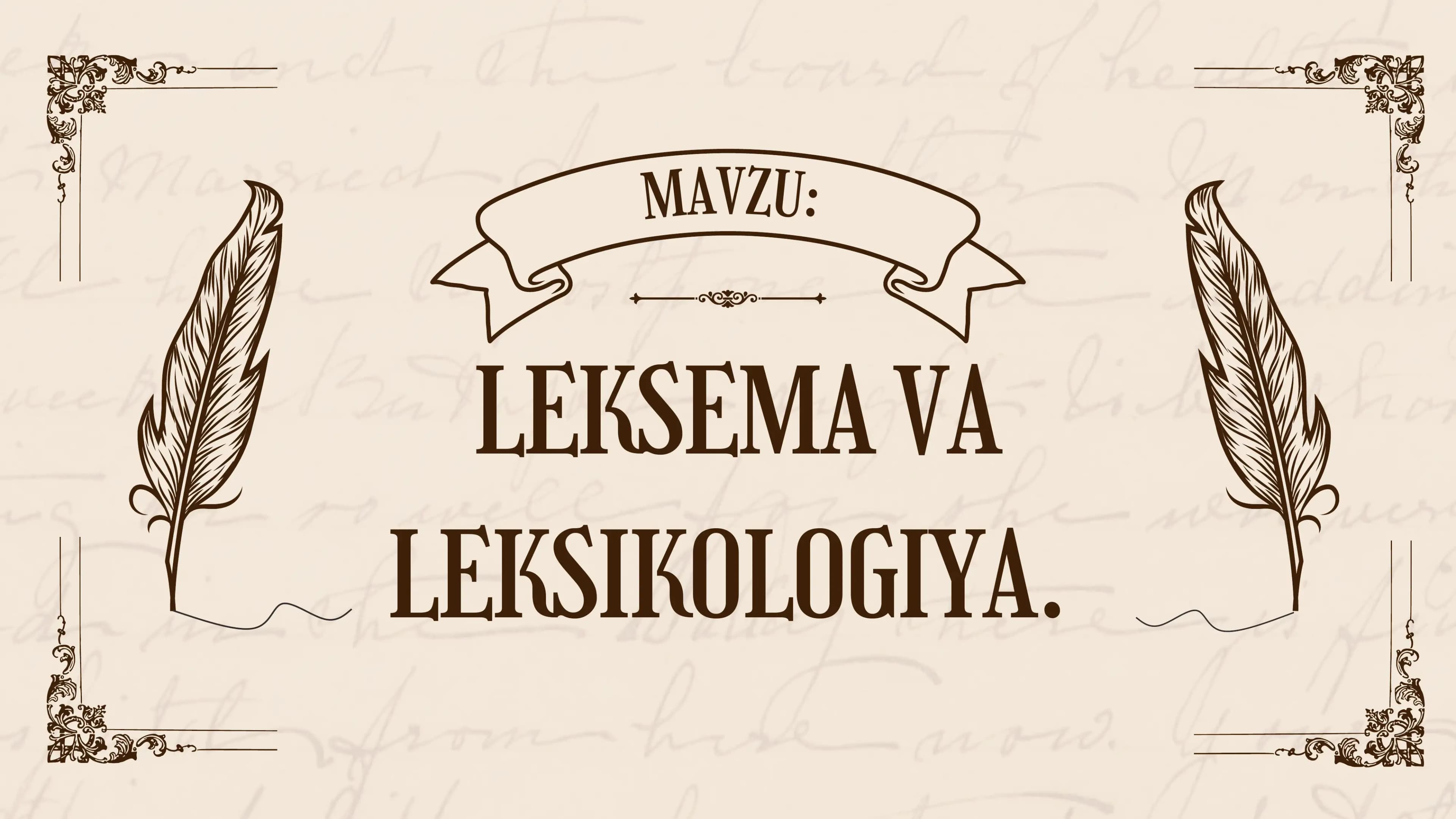 Leksema va leksikologiya