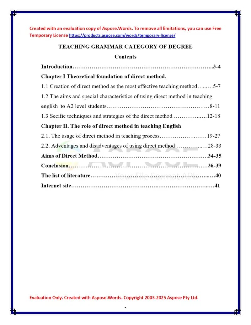 TEACHING GRAMMAR CATEGORY OF DEGREE