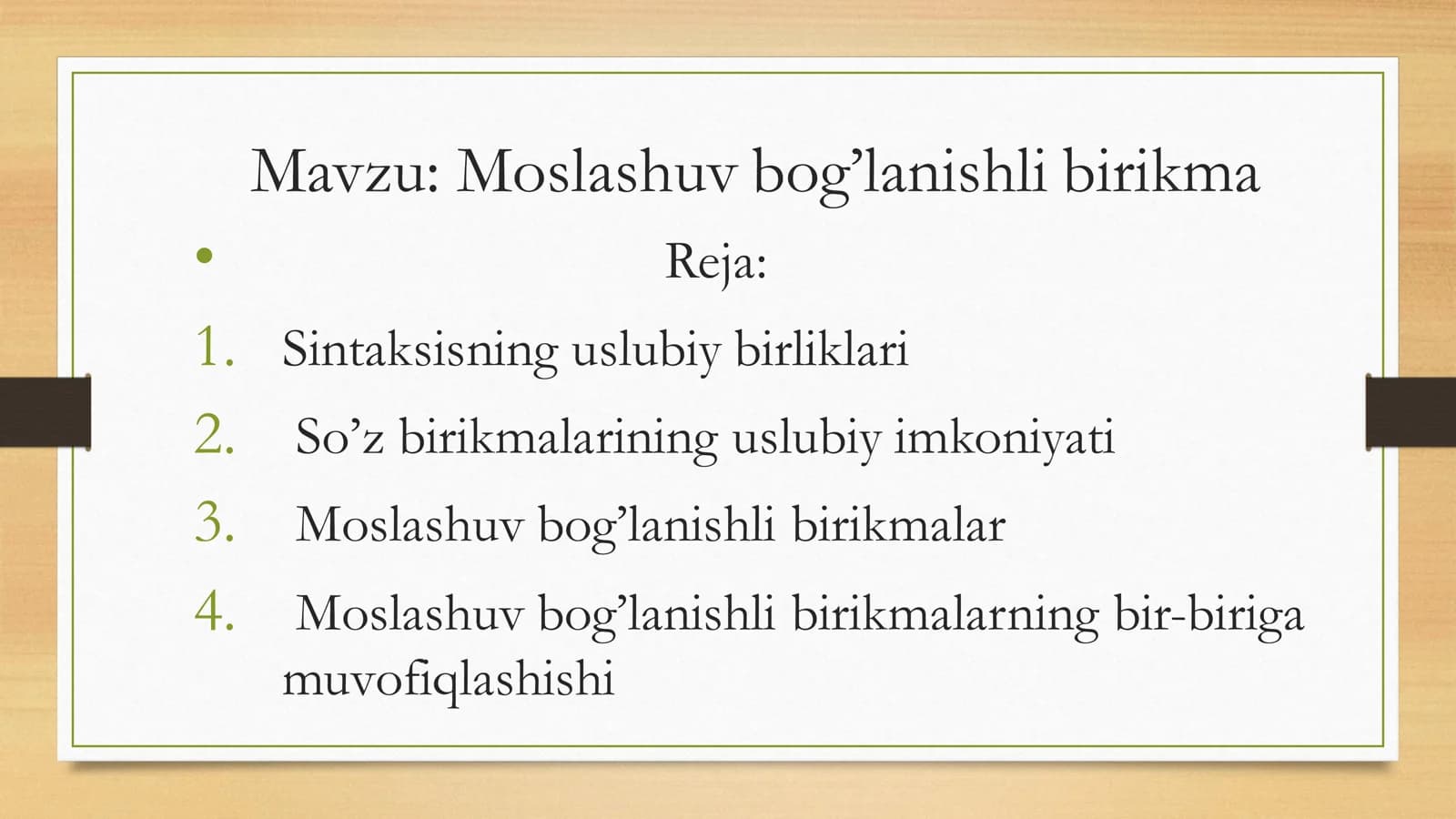 Moslashuv bog’lanishli birikma