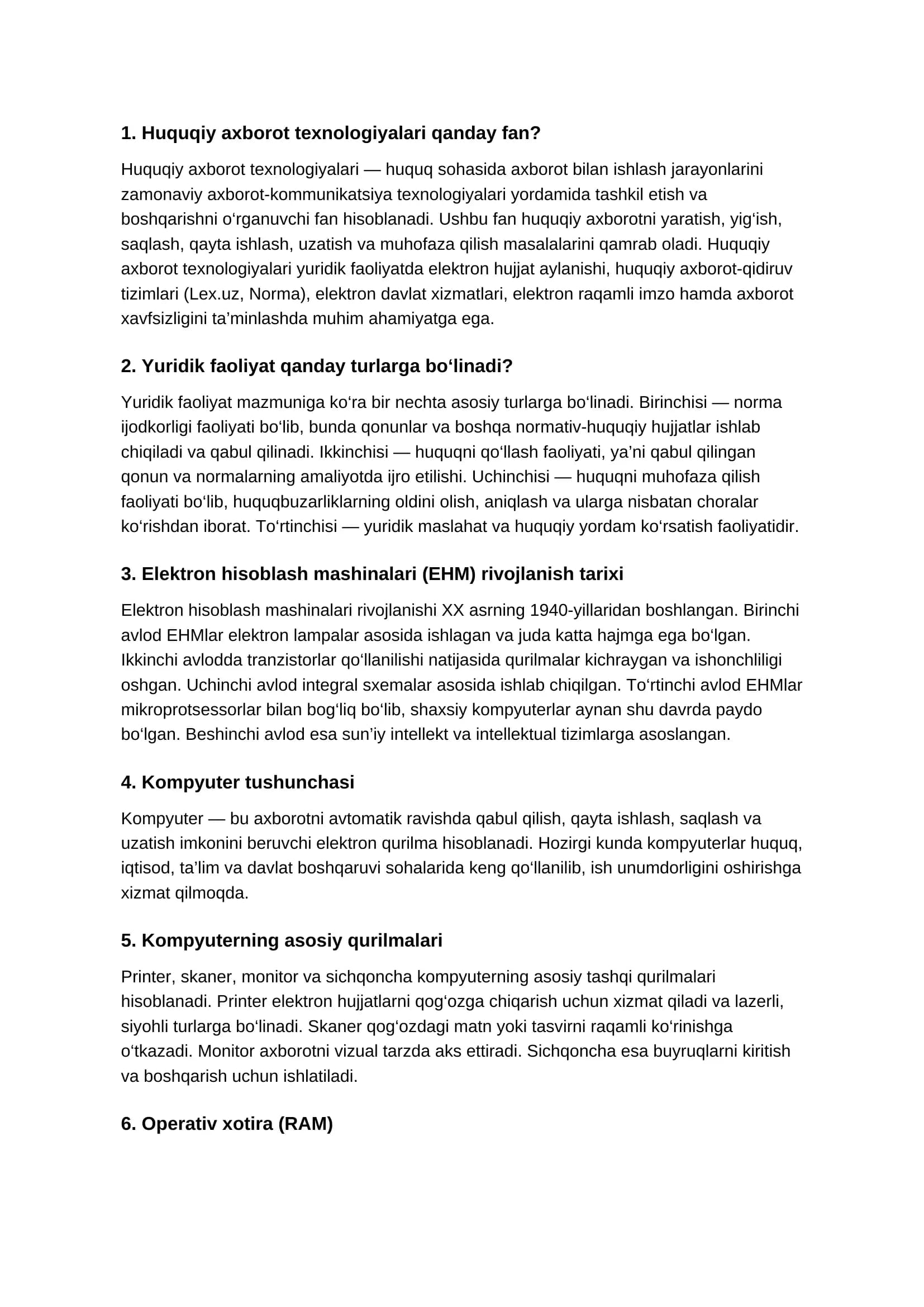 Huquqiy axborot texnologiyalari