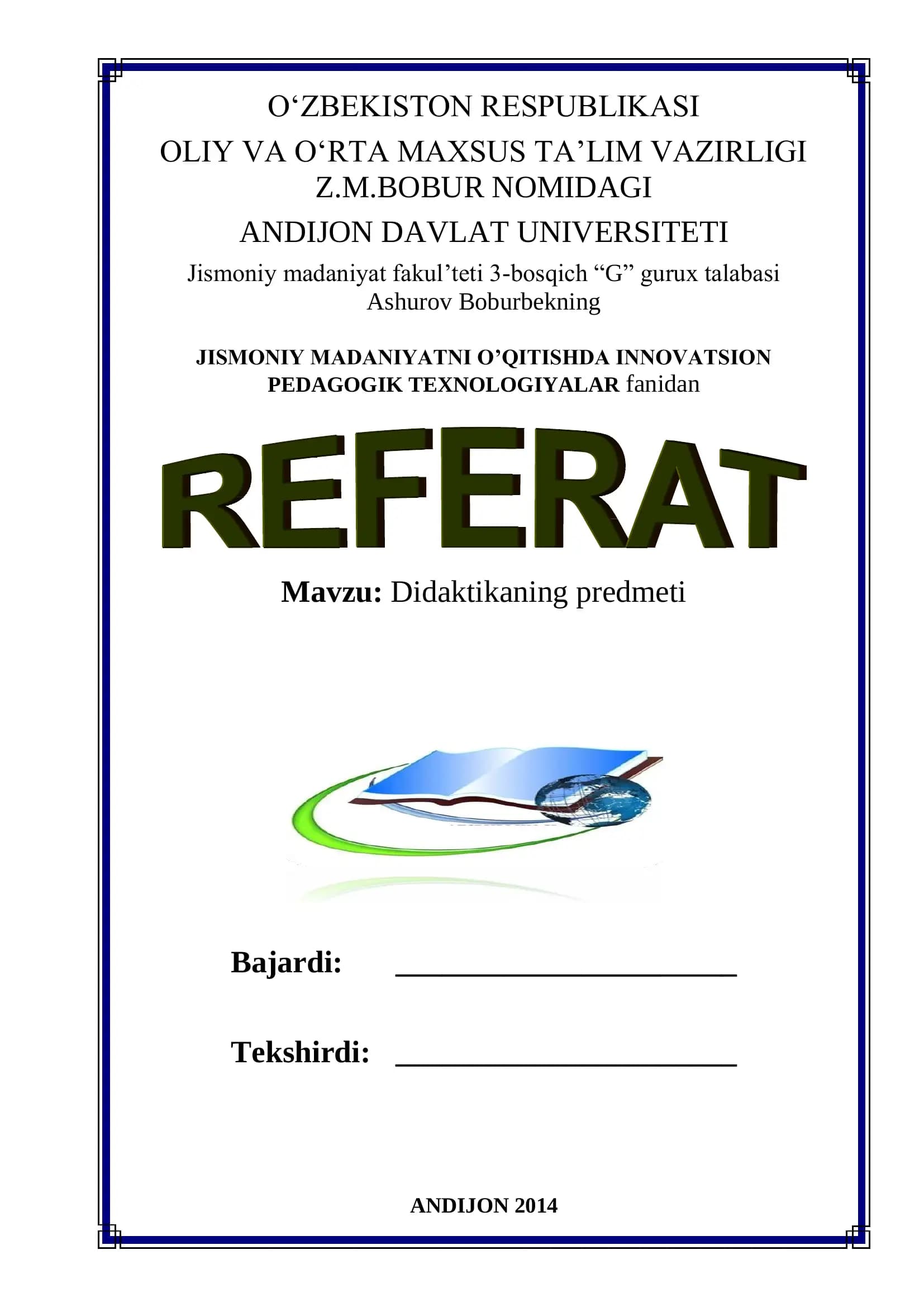 Didaktikaning predmeti