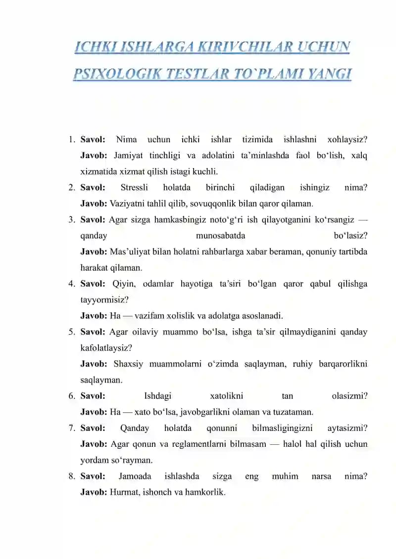 Psixologik testlar