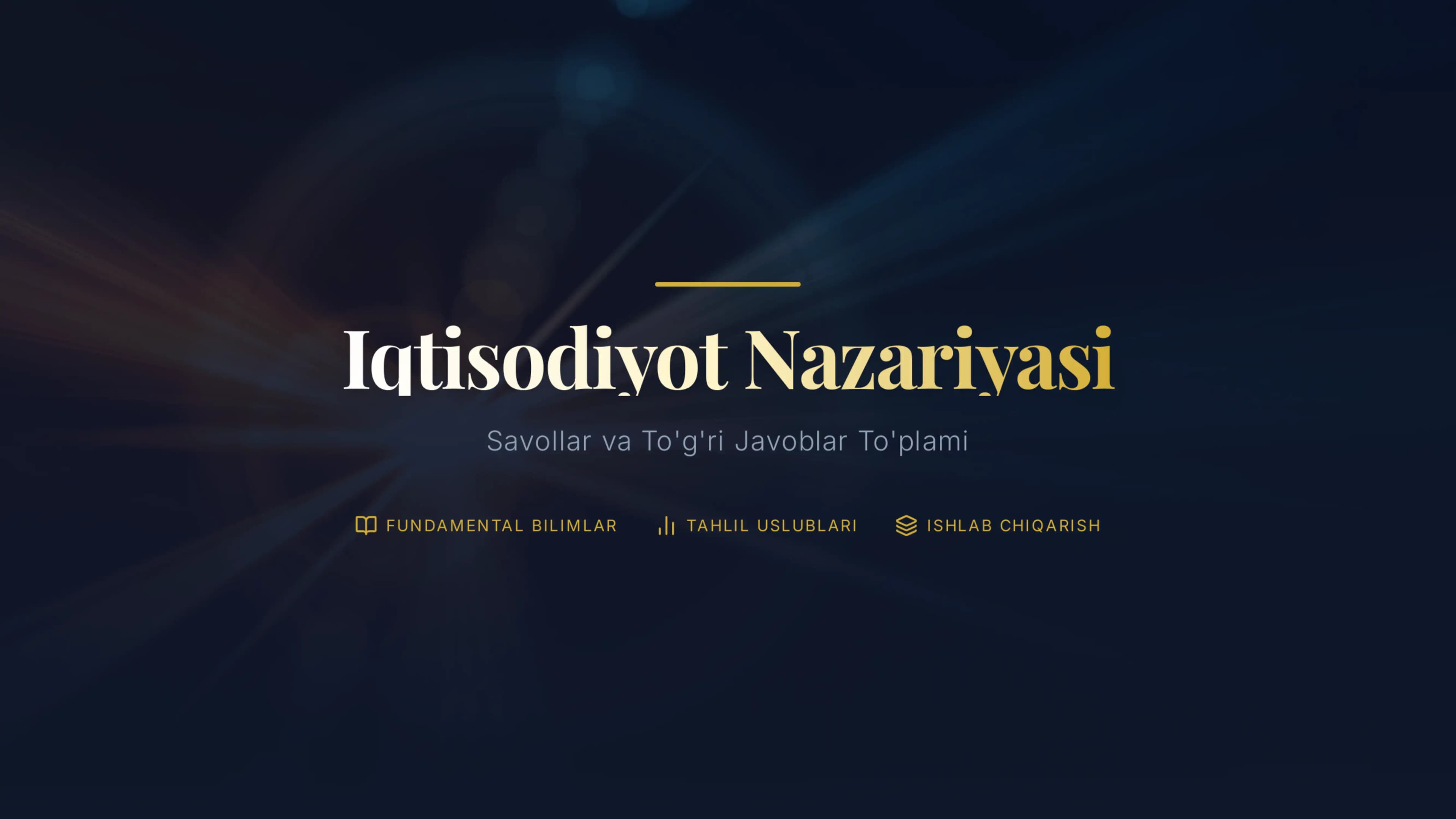 IQTISODIYOT NAZARIYASI VA ASOSIY TUSHUNCHALAR.TAQDIMOT.