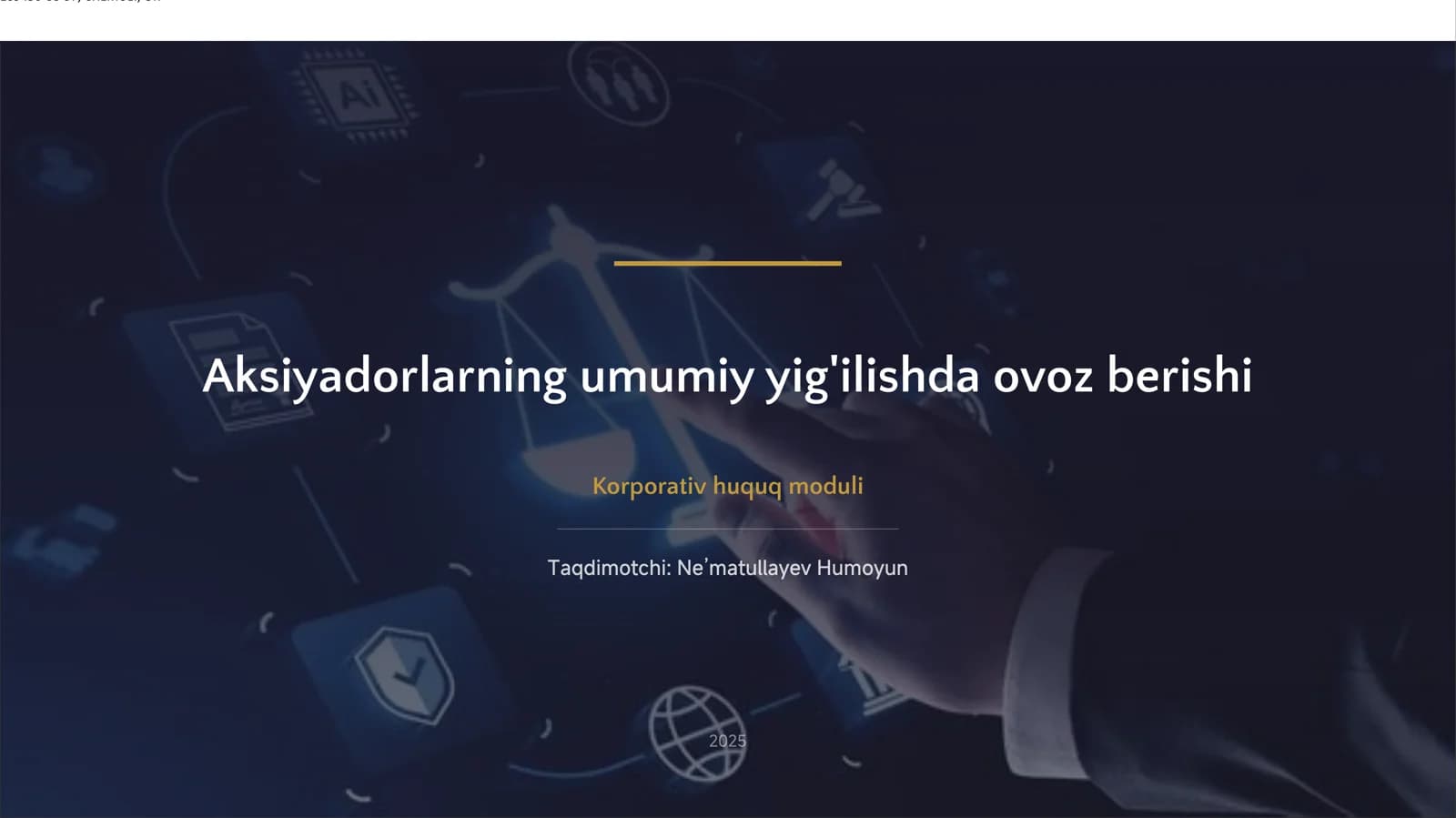 Aksiyadorlarning umumiy yig'ilishda ovoz berishi