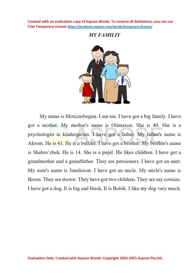 Describe picture: My Family & Brother and Sister taqdimoti