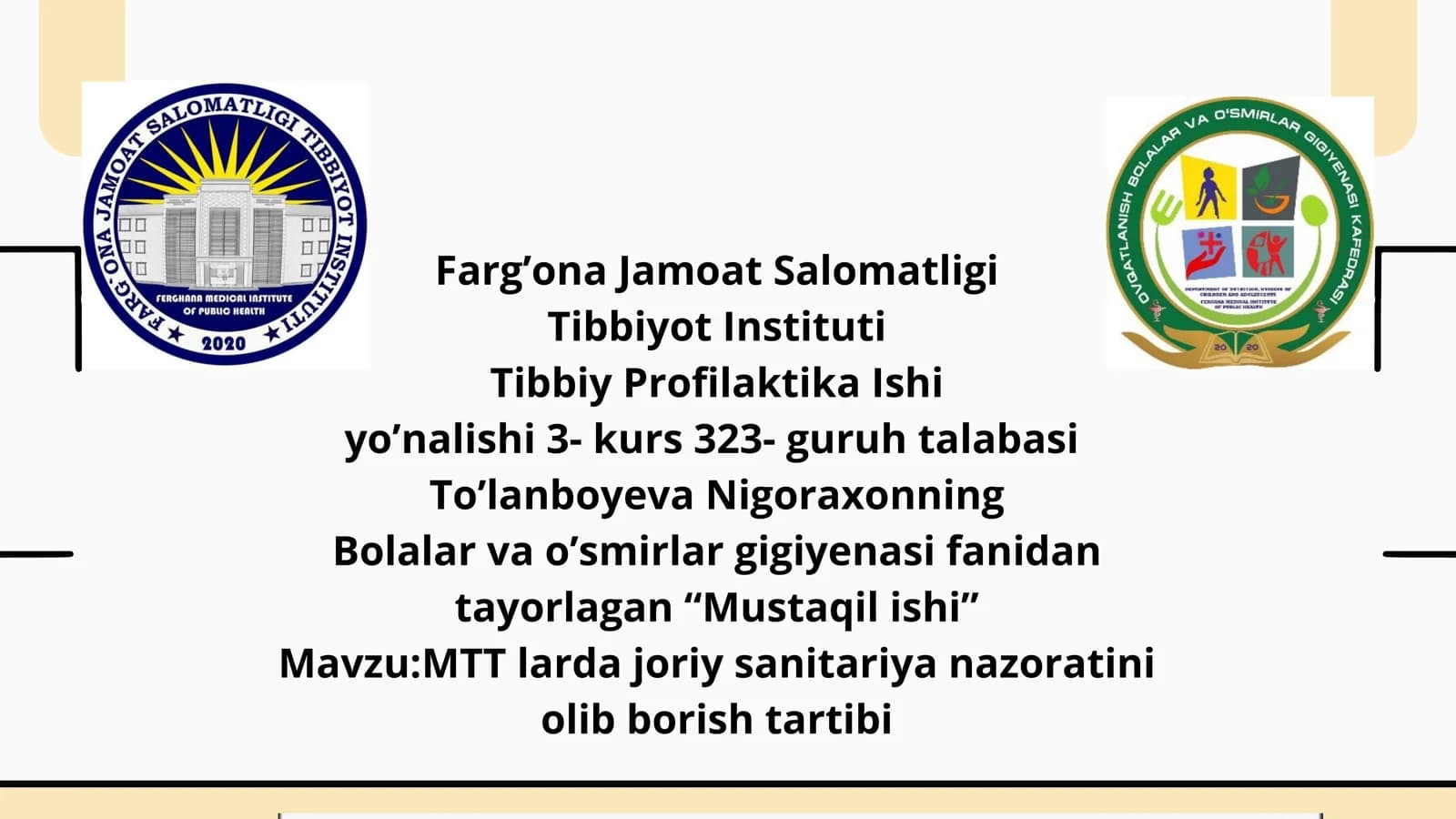 MTT larda joriy sanitariya nazoratini olib borish tartibi
