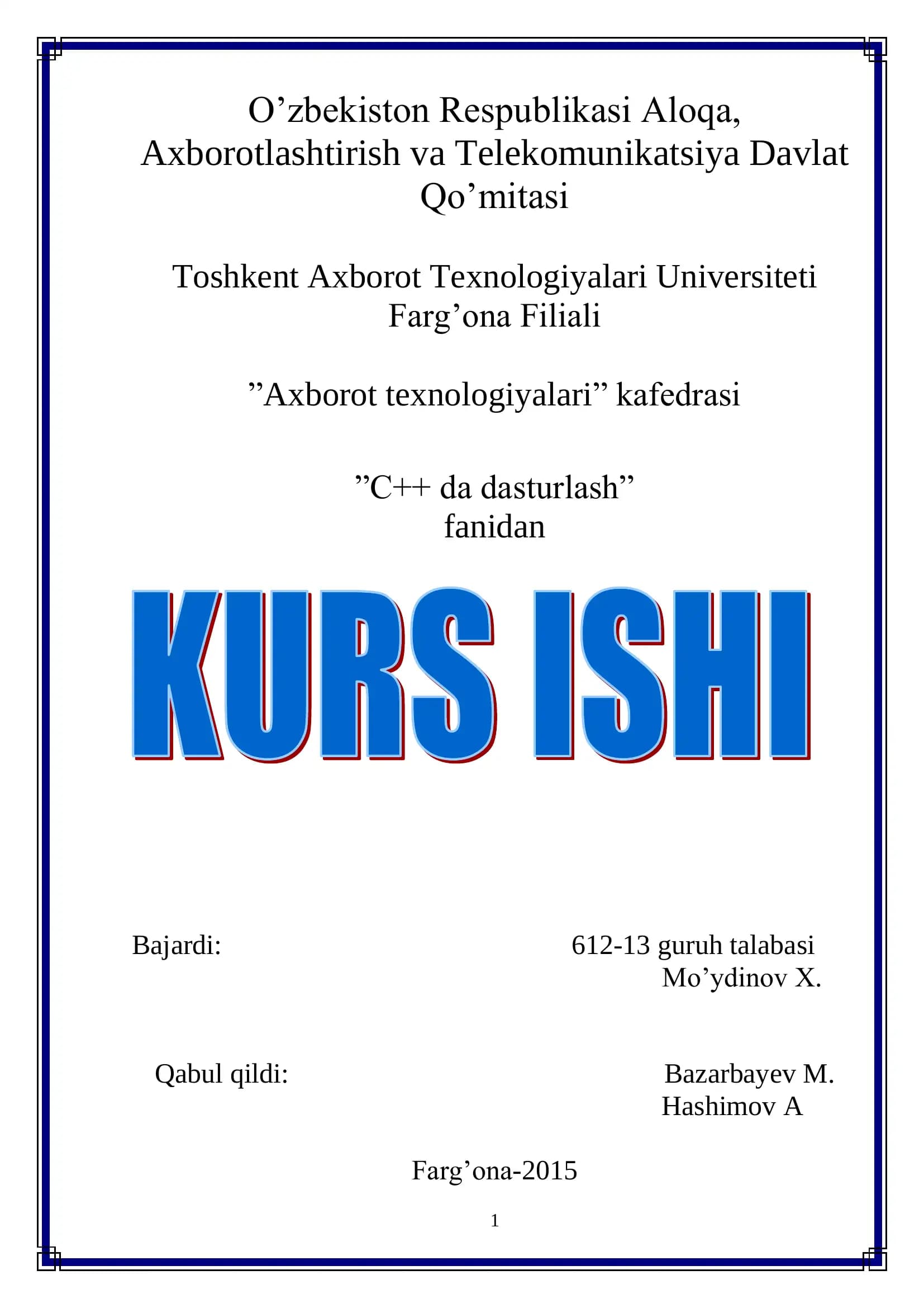 Korxonada telefon qo'ng'iroqlarini hisobga olishni avtomatlashtirish dasturini yaratish
