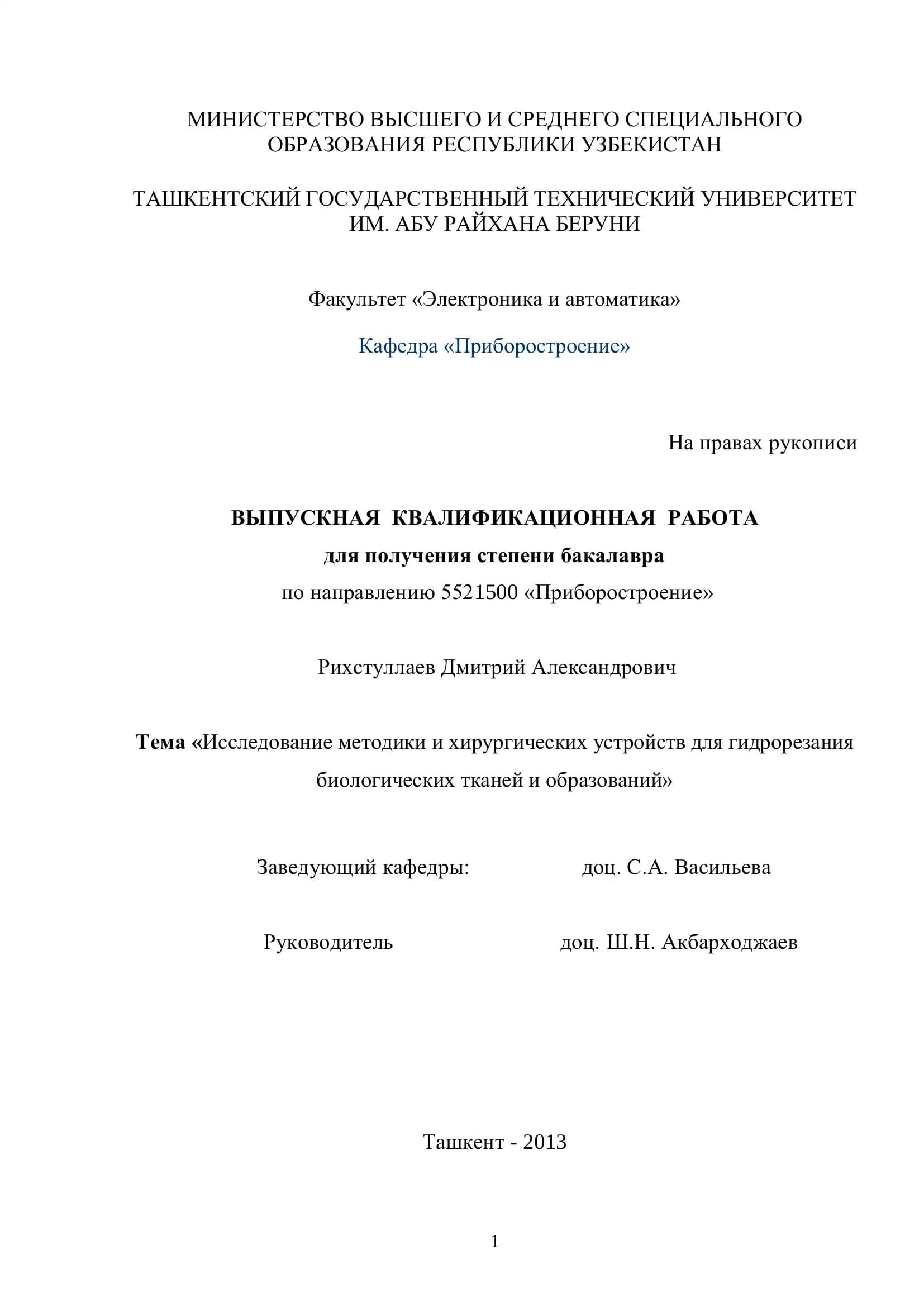 Выпускная квалификационная работа