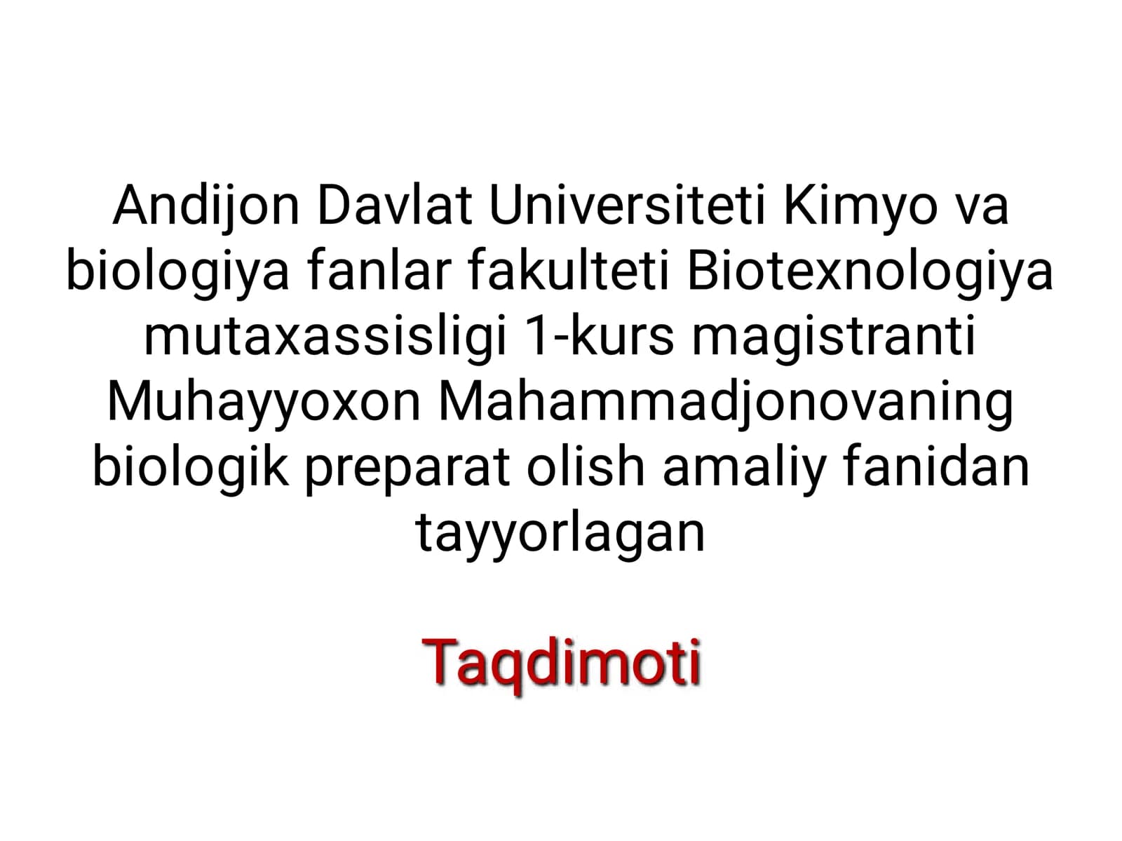 Biotexnologik jarayonlar xom-ashyosi va ulardan olinadigan mahsulotlar