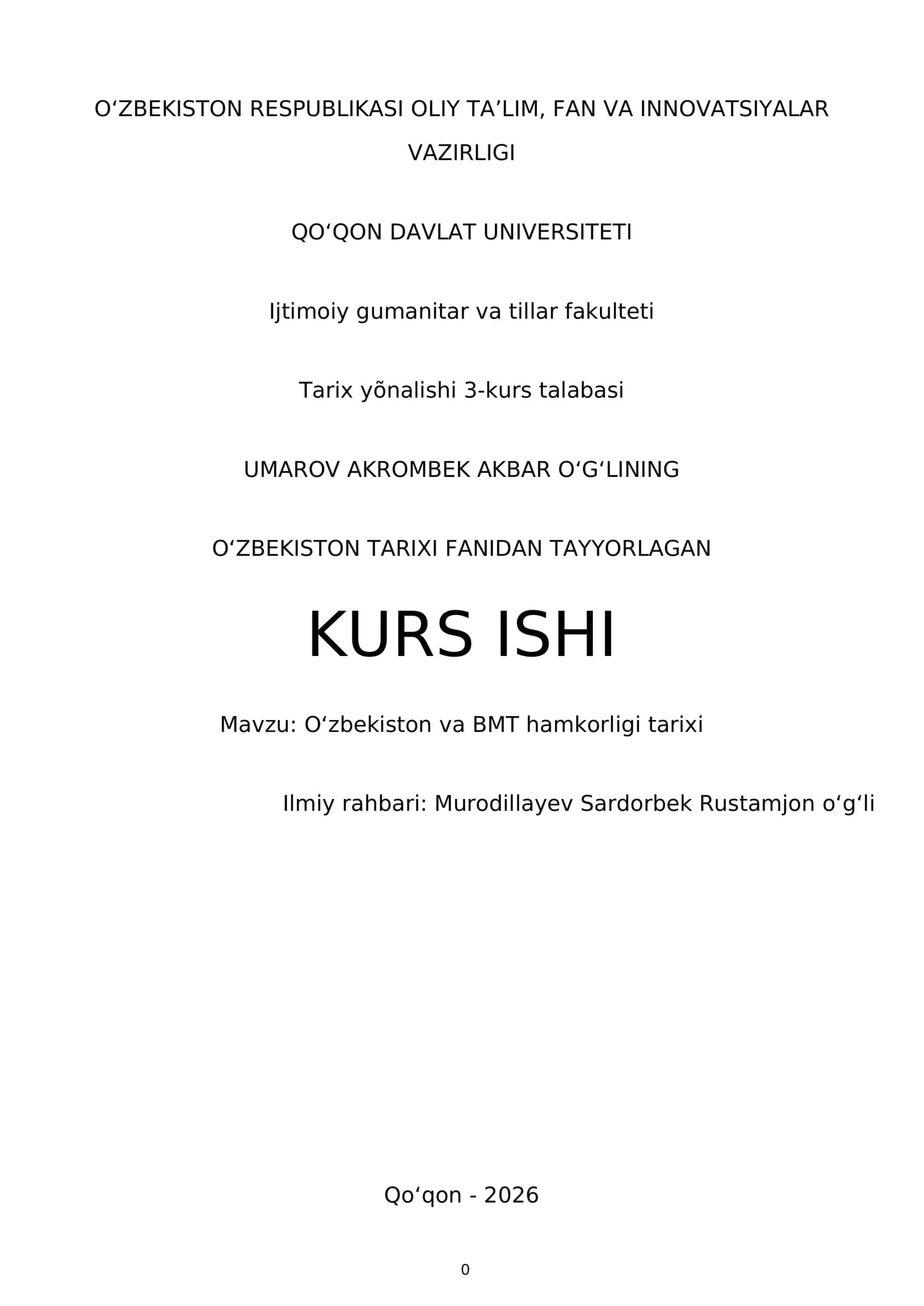 Oʻzbekiston va BMT: Hamkorlikning Asosiy Bosqichlari