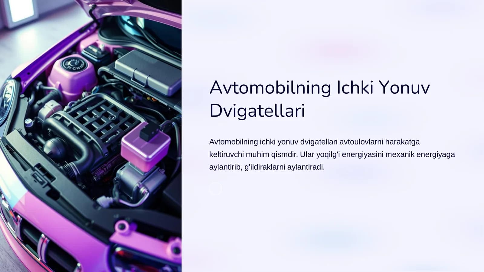 Avtomobilning Ichki Yonuv Dvigatellari