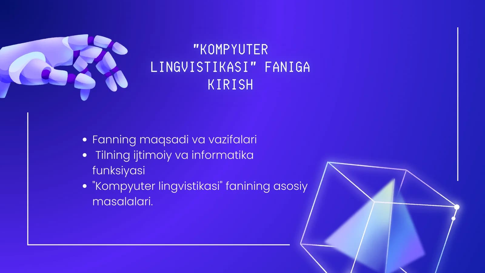 Kompyuter lingvistikasi faniga kirish