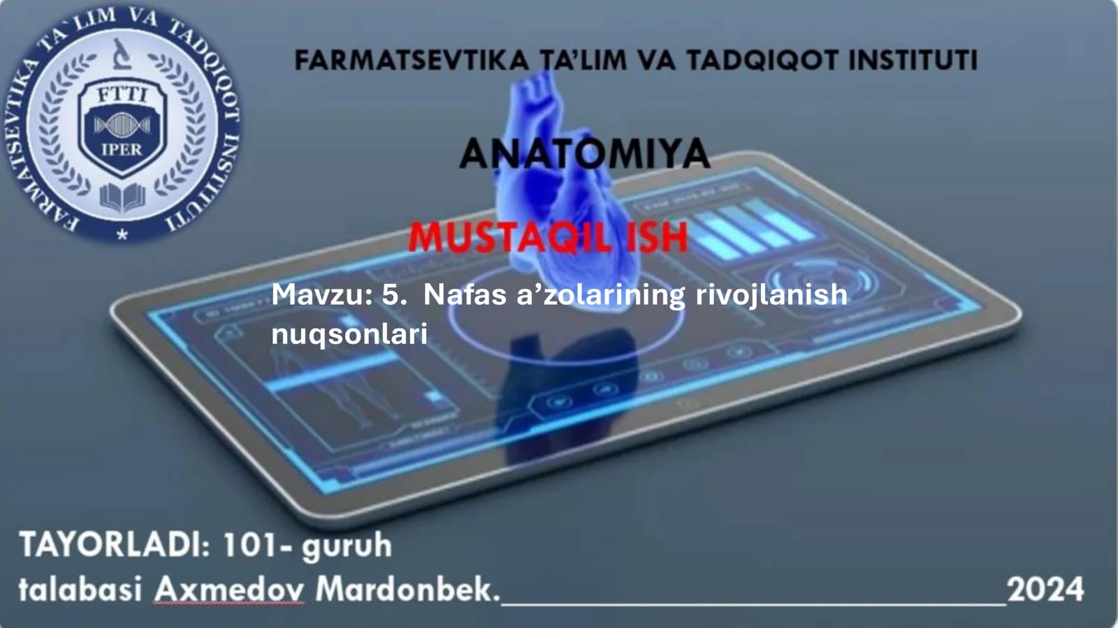 Nafas a’zolarining rivojlanishi