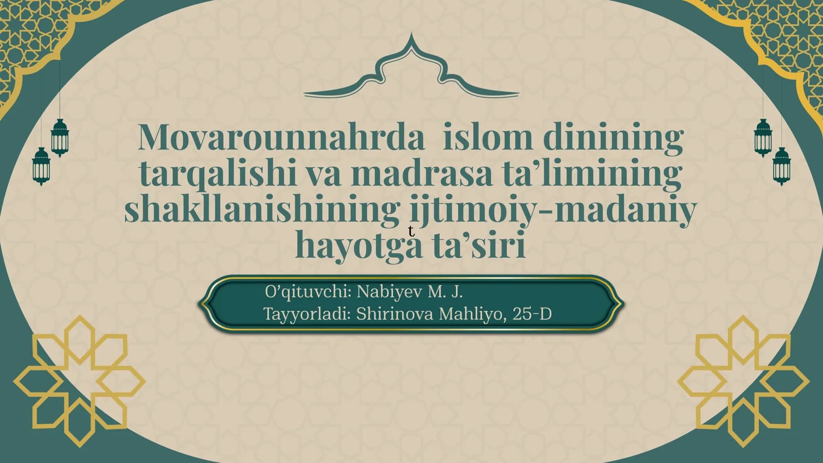 Movarounnahrda islom dinining tarqalishi va madrasa ta'limi