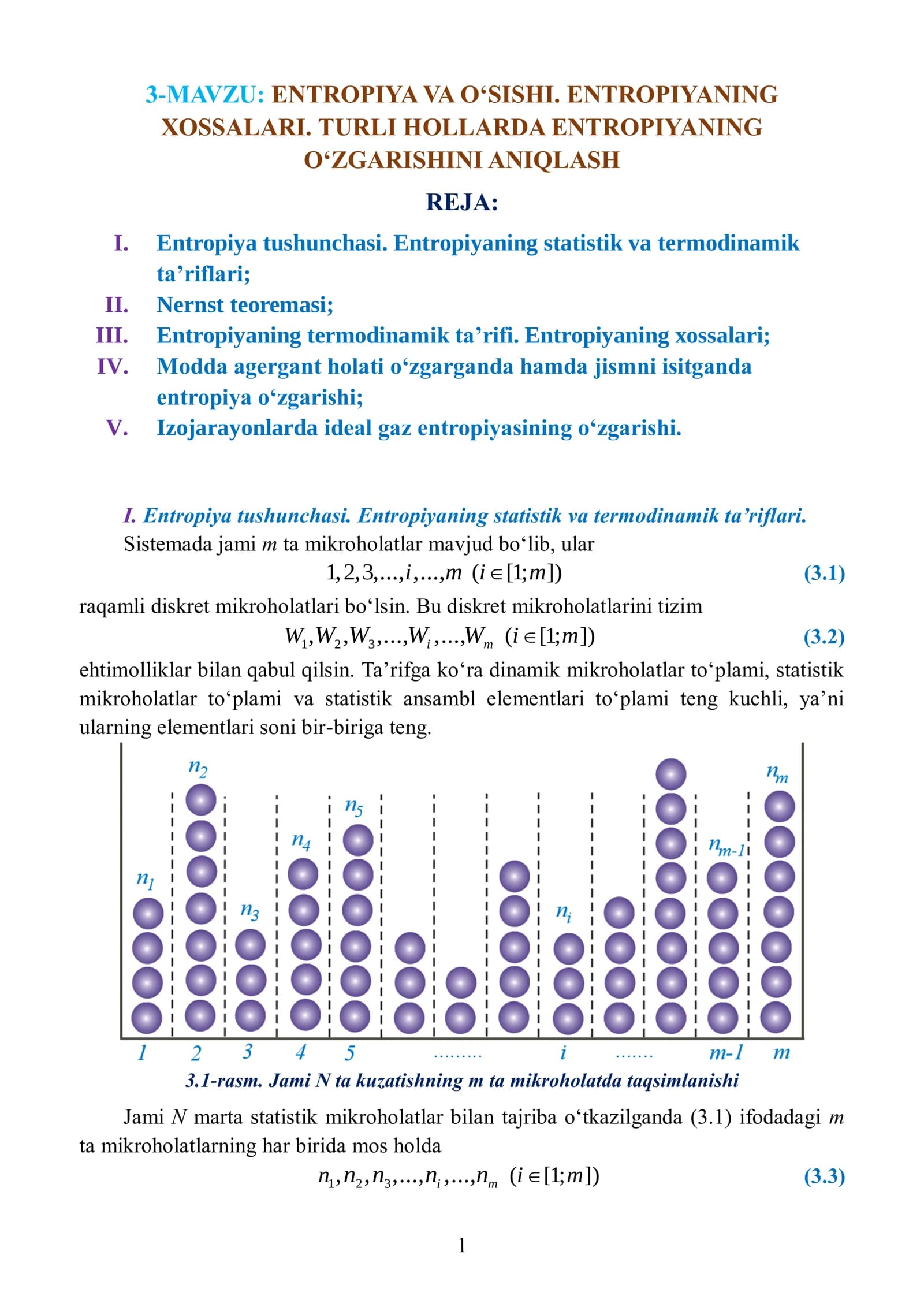Entropiya va O‘sishi