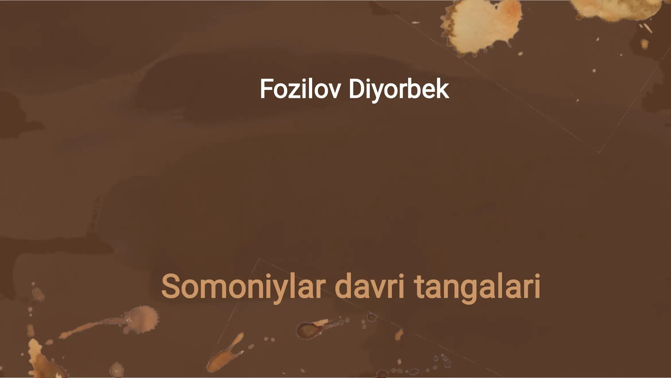 Somoniylar davri tangalari