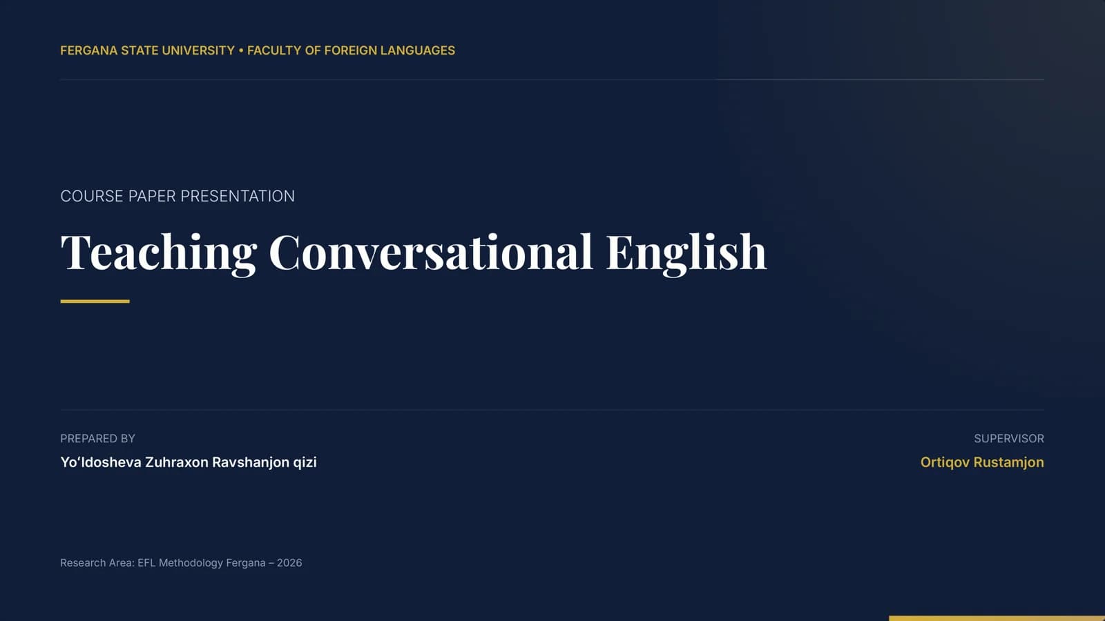 Teaching Conversational English