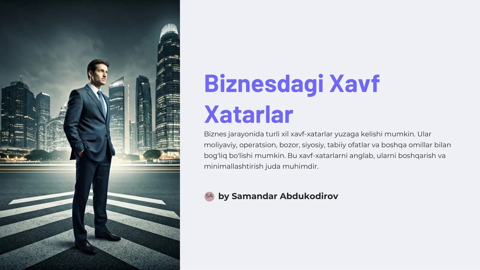 Biznesdagi Xavf