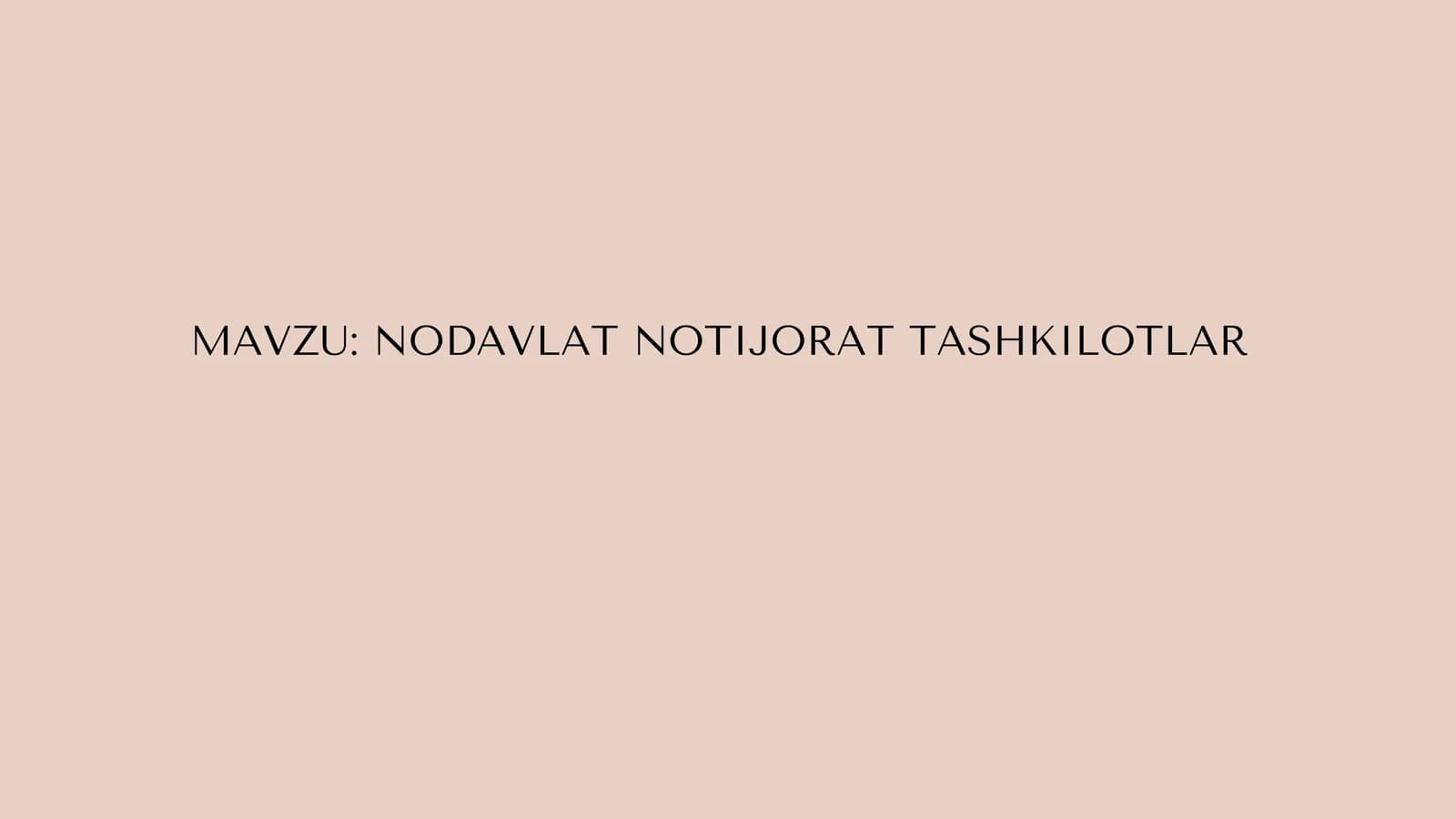 NODAVLAT NOTIJORAT TASHKILOTLAR