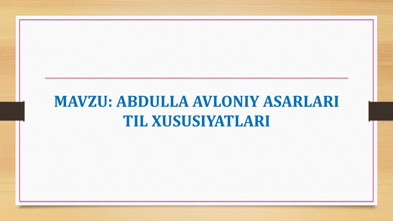 ABDULLA AVLONIY ASARLARI TIL XUSUSIYATLARI