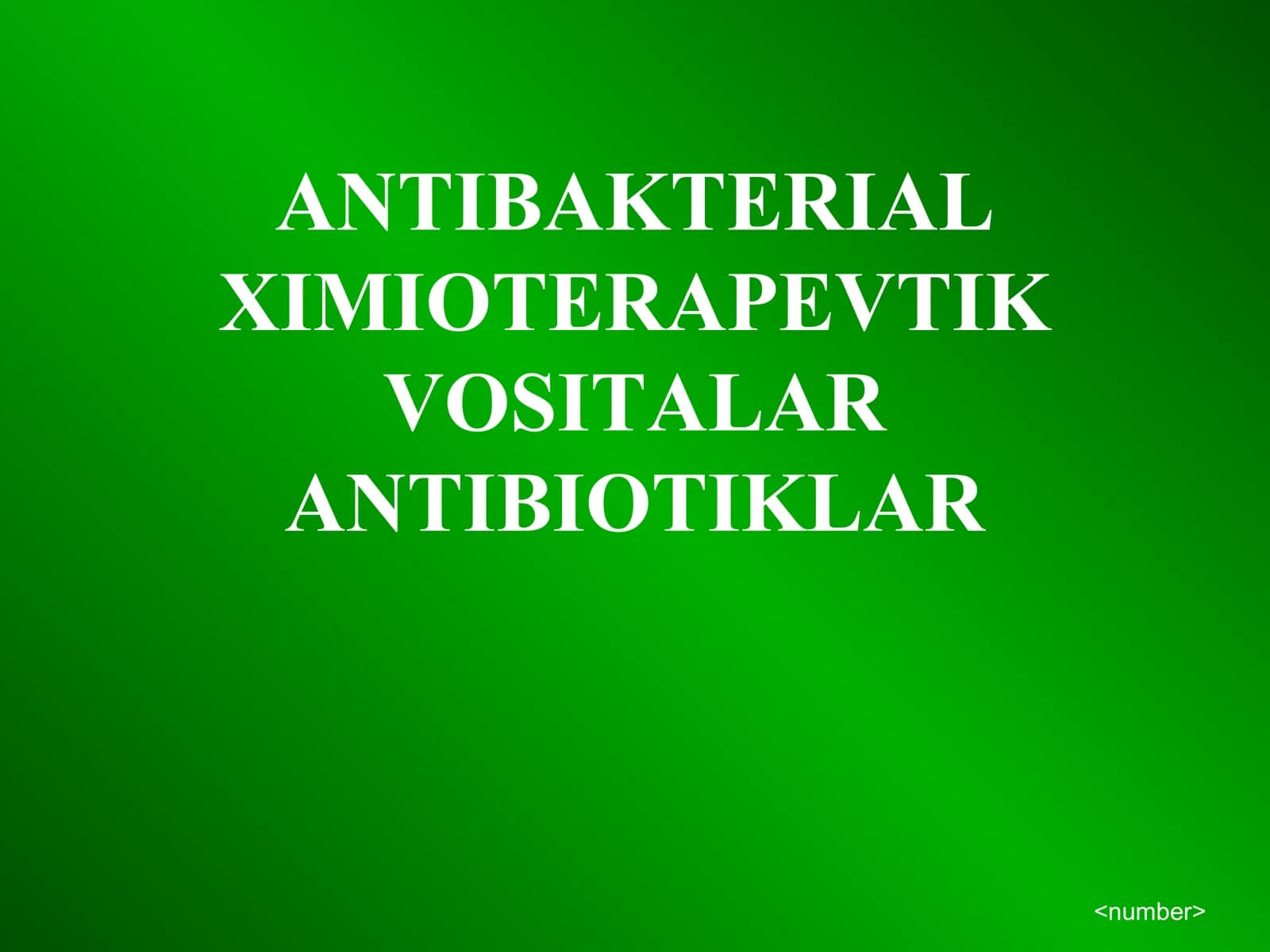 Ximioterapevtik Vositalar
