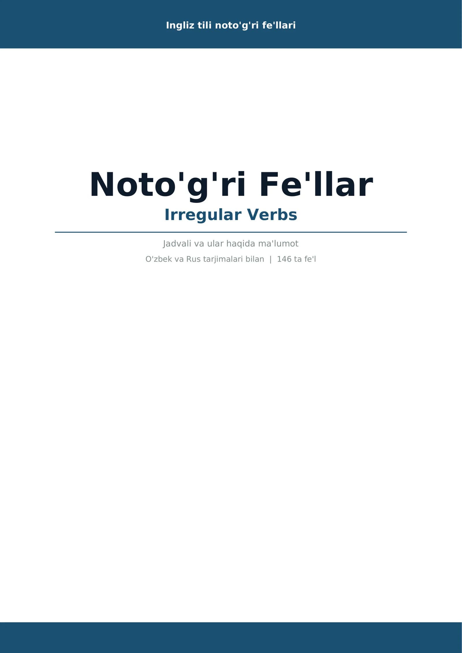 Noto'g'ri fe'llar jadvali