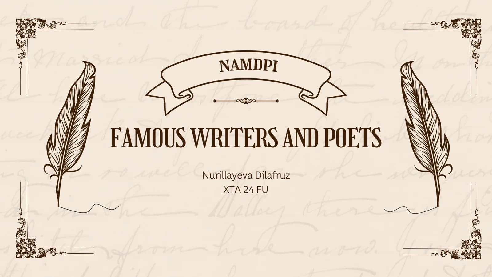 FAMOUS WRITERS AND POETS
