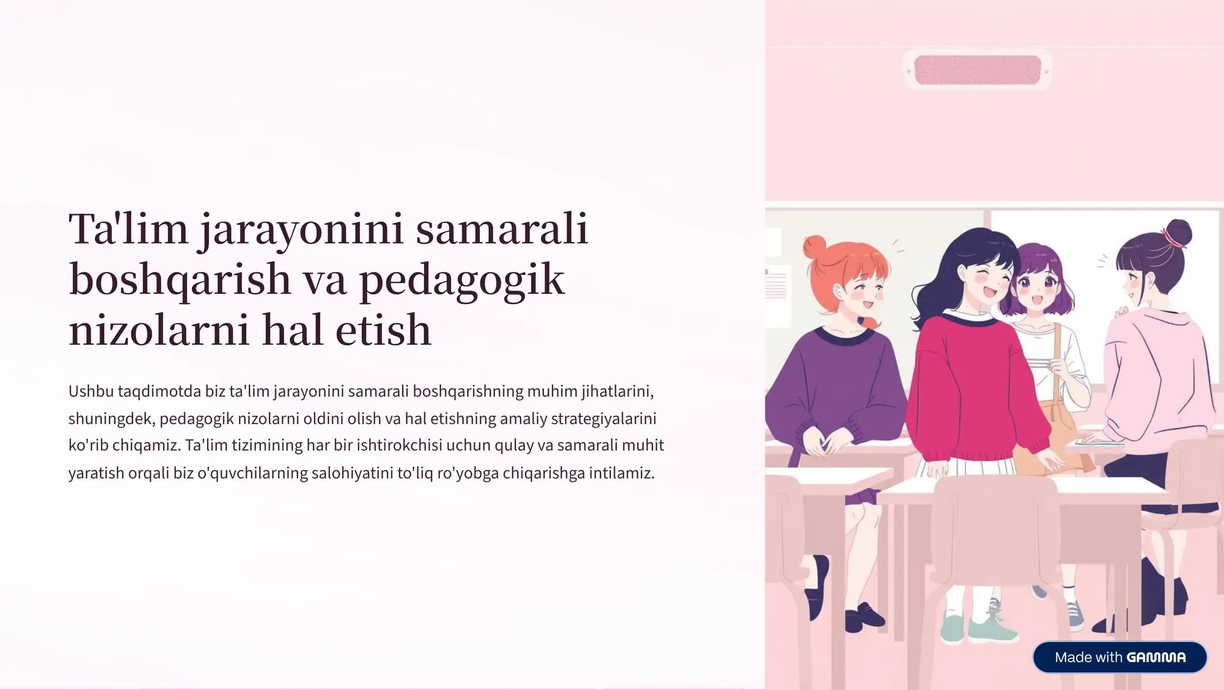 Talim jarayonlarini samarali boshqarish