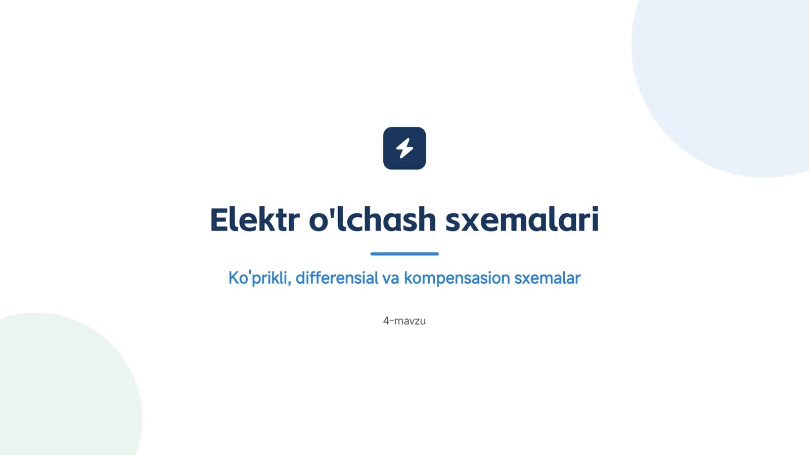 Elektr o'lchash sxemalari
