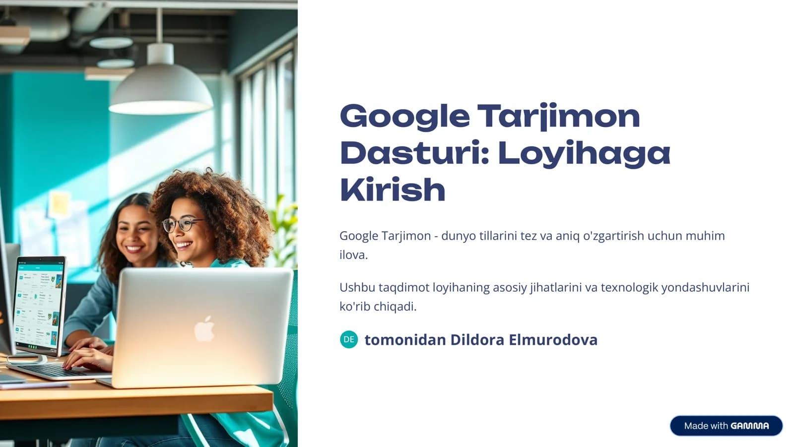Google Tarjimon Dasturi: Loyihaga Kirish