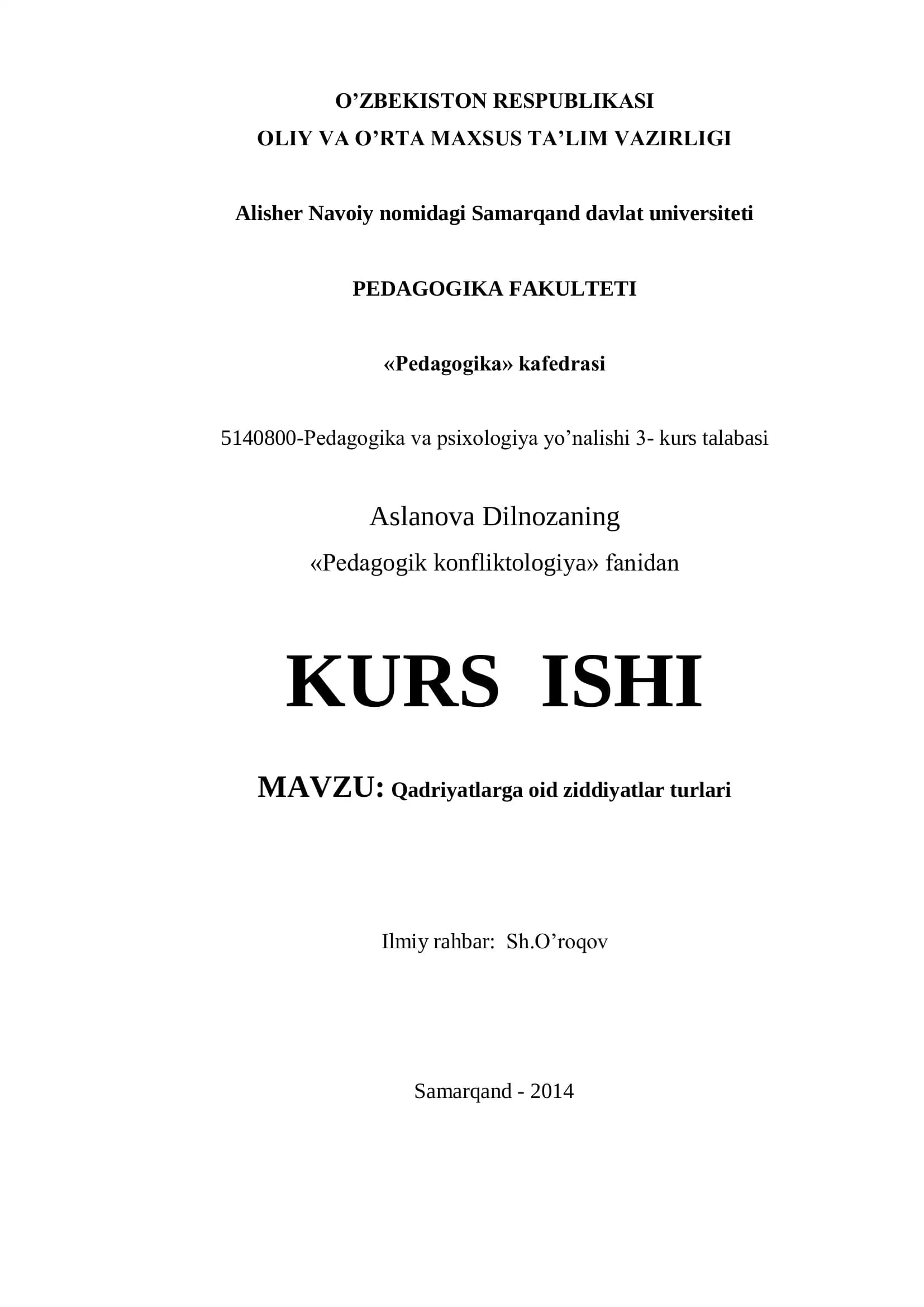 Qadriyatlarga oid ziddiyatlar turlari