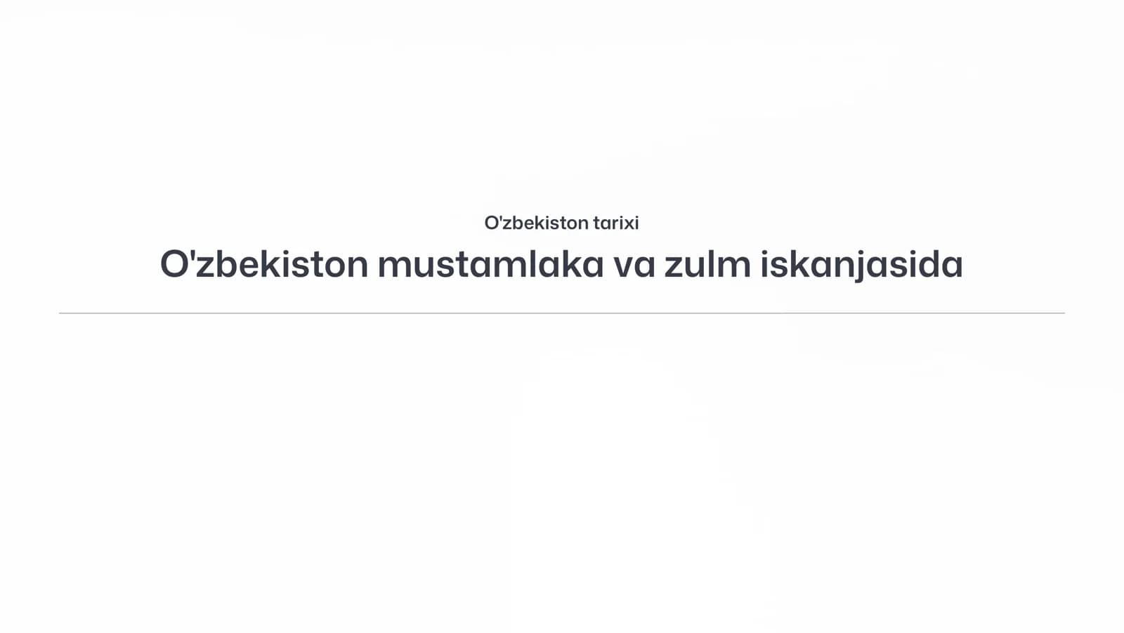 O'zbekiston mustamlaka va zulm iskanjasida