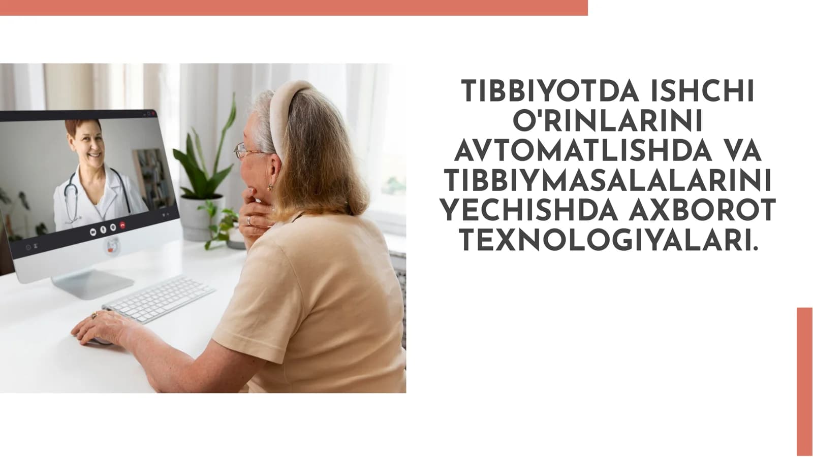 Tibbiyotda Ishchi O'Rinlarini Avtomatlash Texnologiyalari