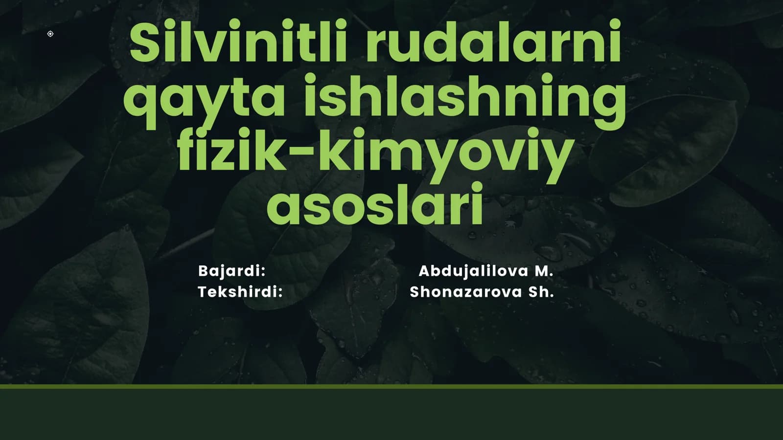 Silvinitli rudalarni qayta ishlashning fizik-kimyoviy asoslari
