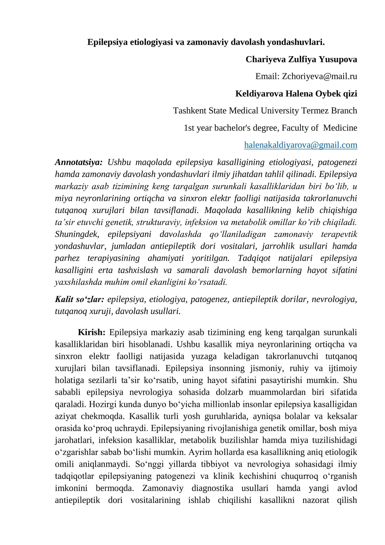 epilepsiya