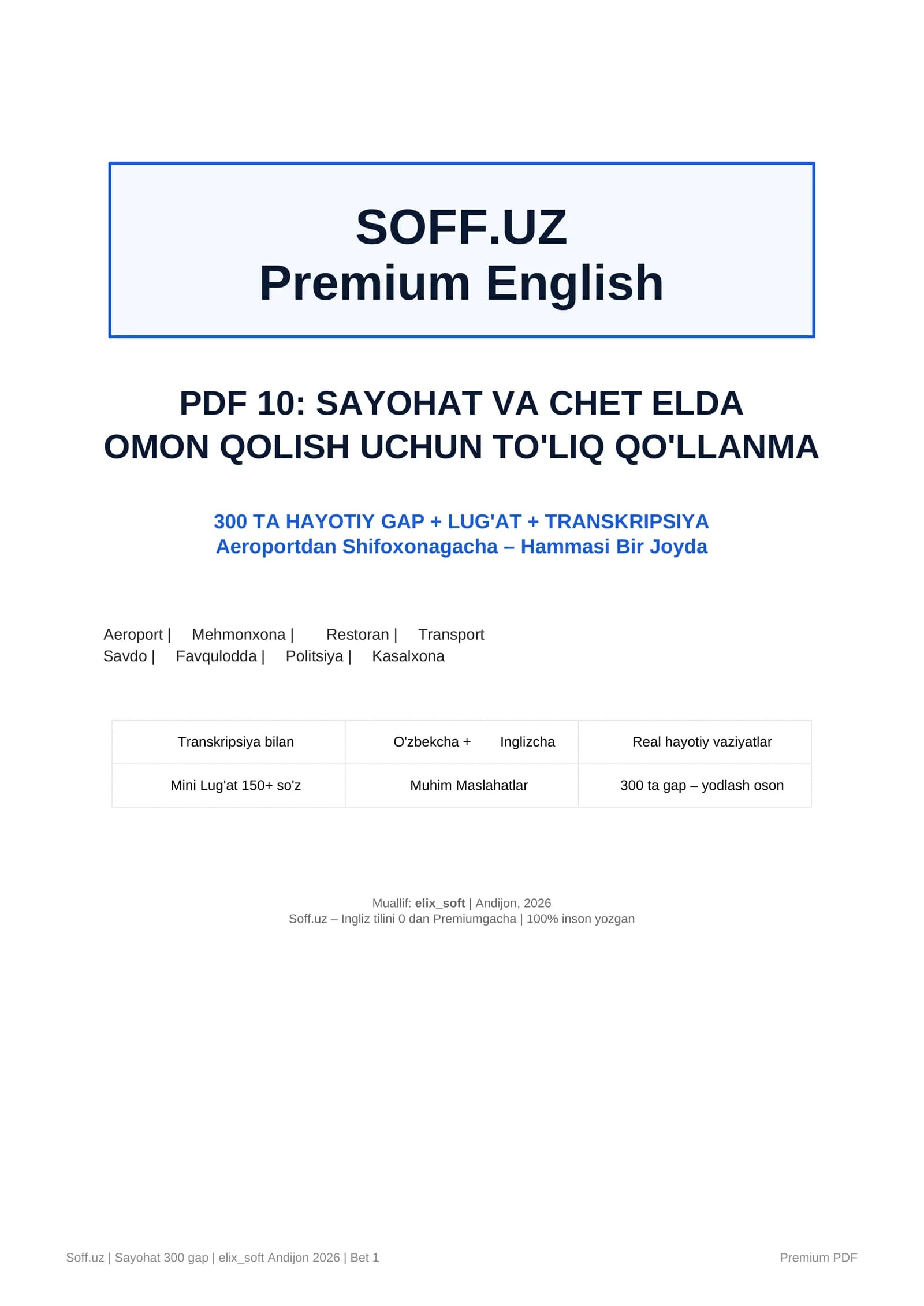 Sayohat 300 gap | elix_soft Andijon 2026