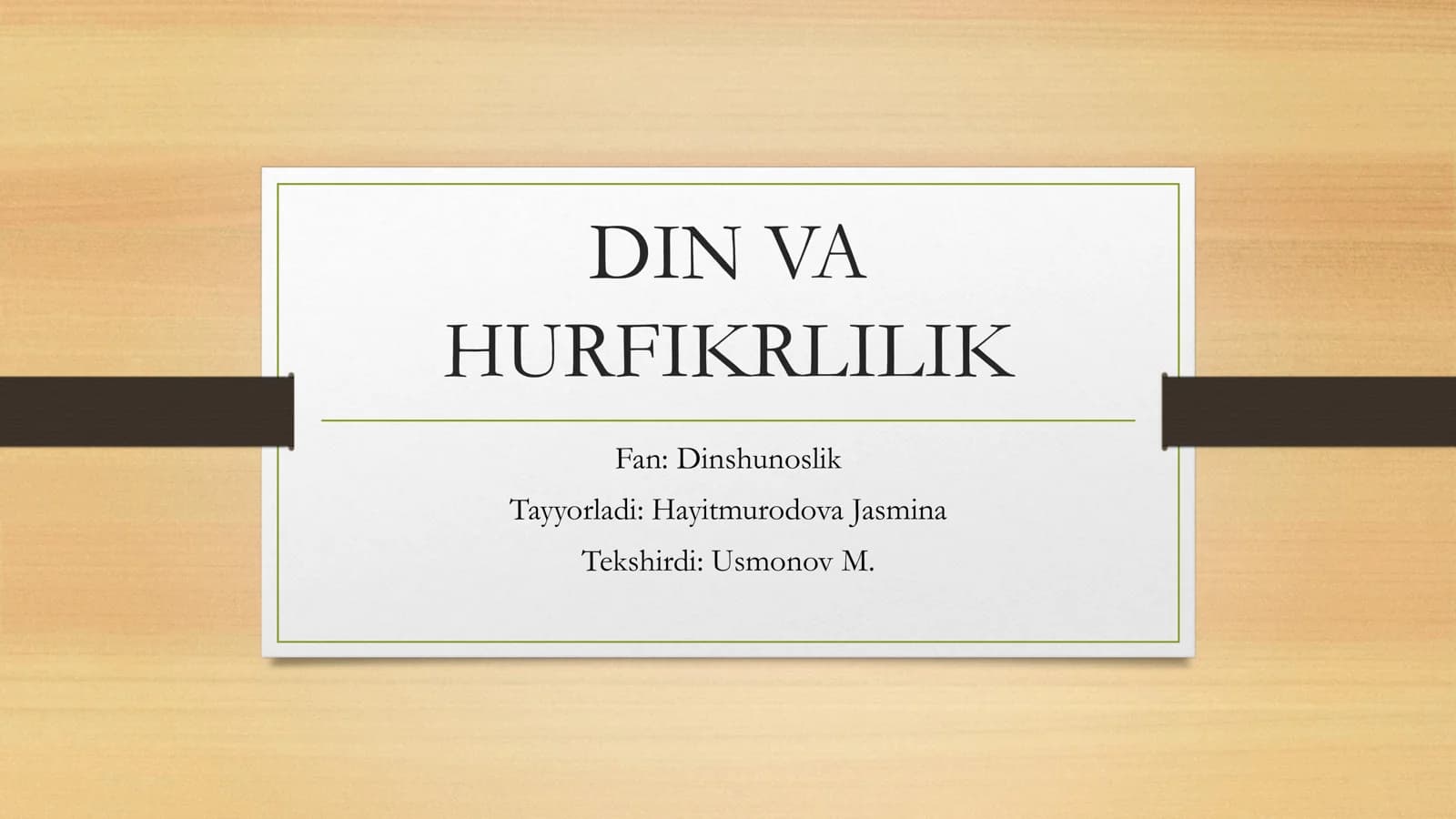 DIN VA HURFIKRLILIK