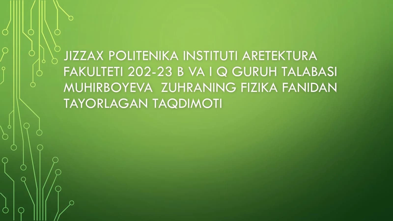 GOLOGRAFIYA PRINSIPI VA UNING QO’LLANILISHI