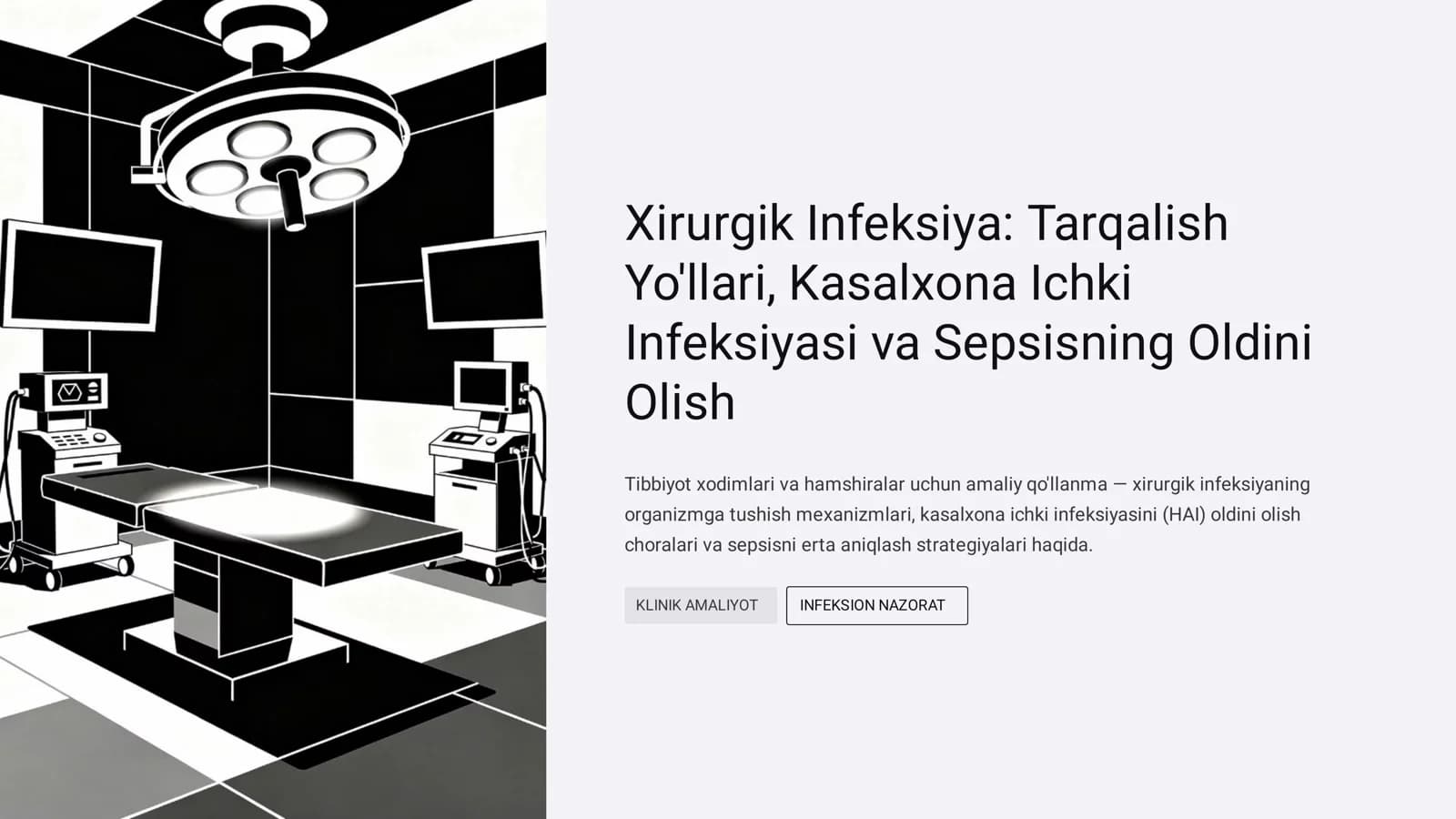Xirurgik Infeksiya: Tarqalish Yo'llari, Kasalxona Ichki Infeksiyasi va Sepsisning Oldini Olish